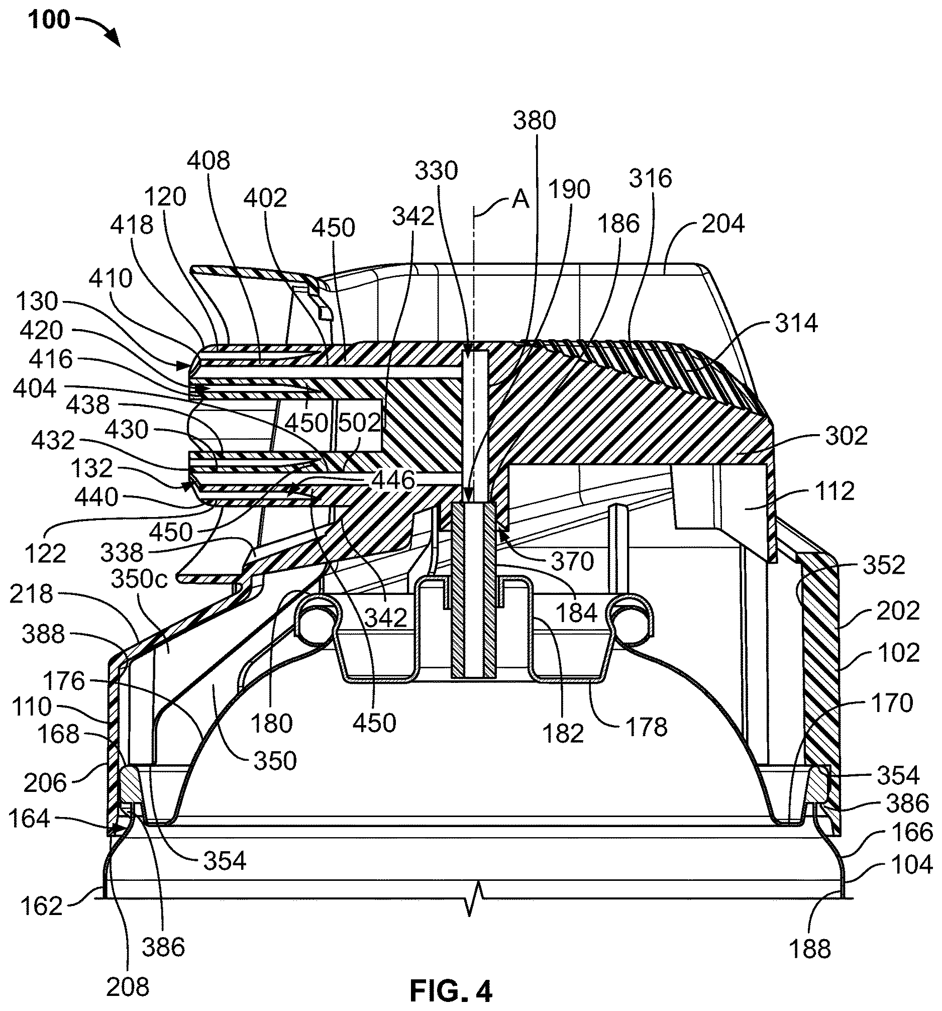 Patent US12612238 Figure 4 – Double nozzle overcap assembly