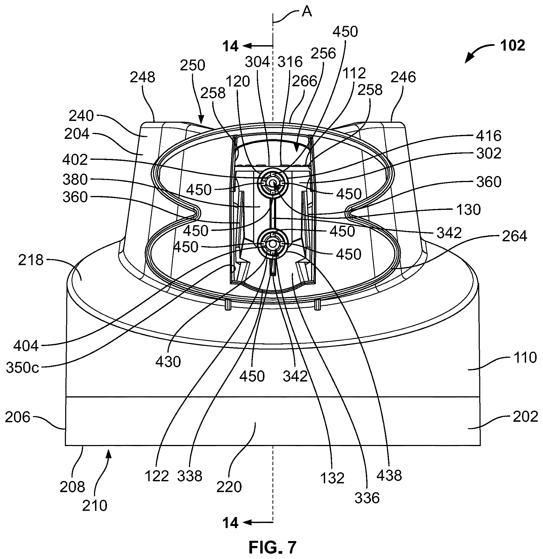 Patent US12612238 Figure 7 – Double nozzle overcap assembly