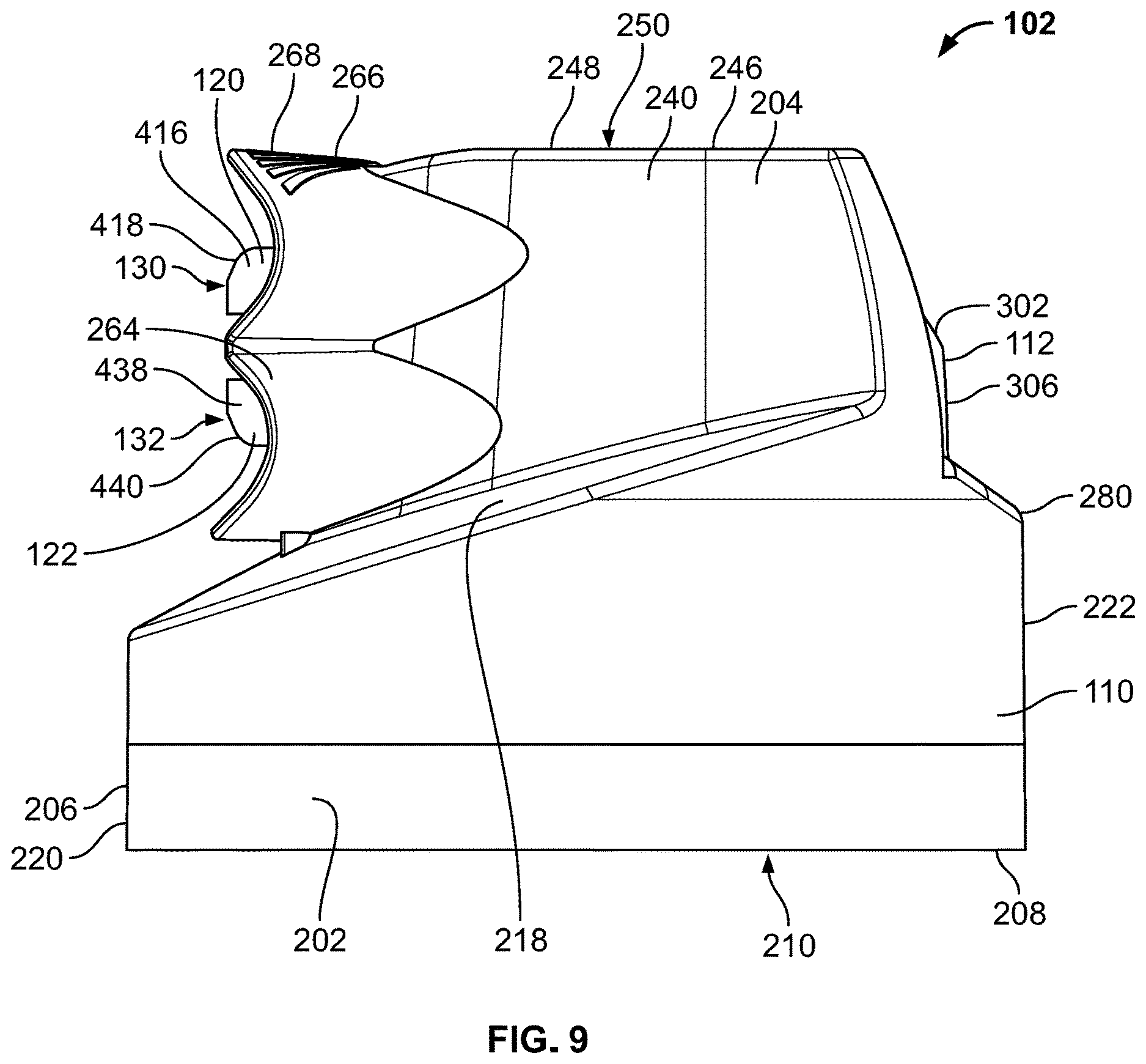Patent US12612238 Figure 9 – Double nozzle overcap assembly