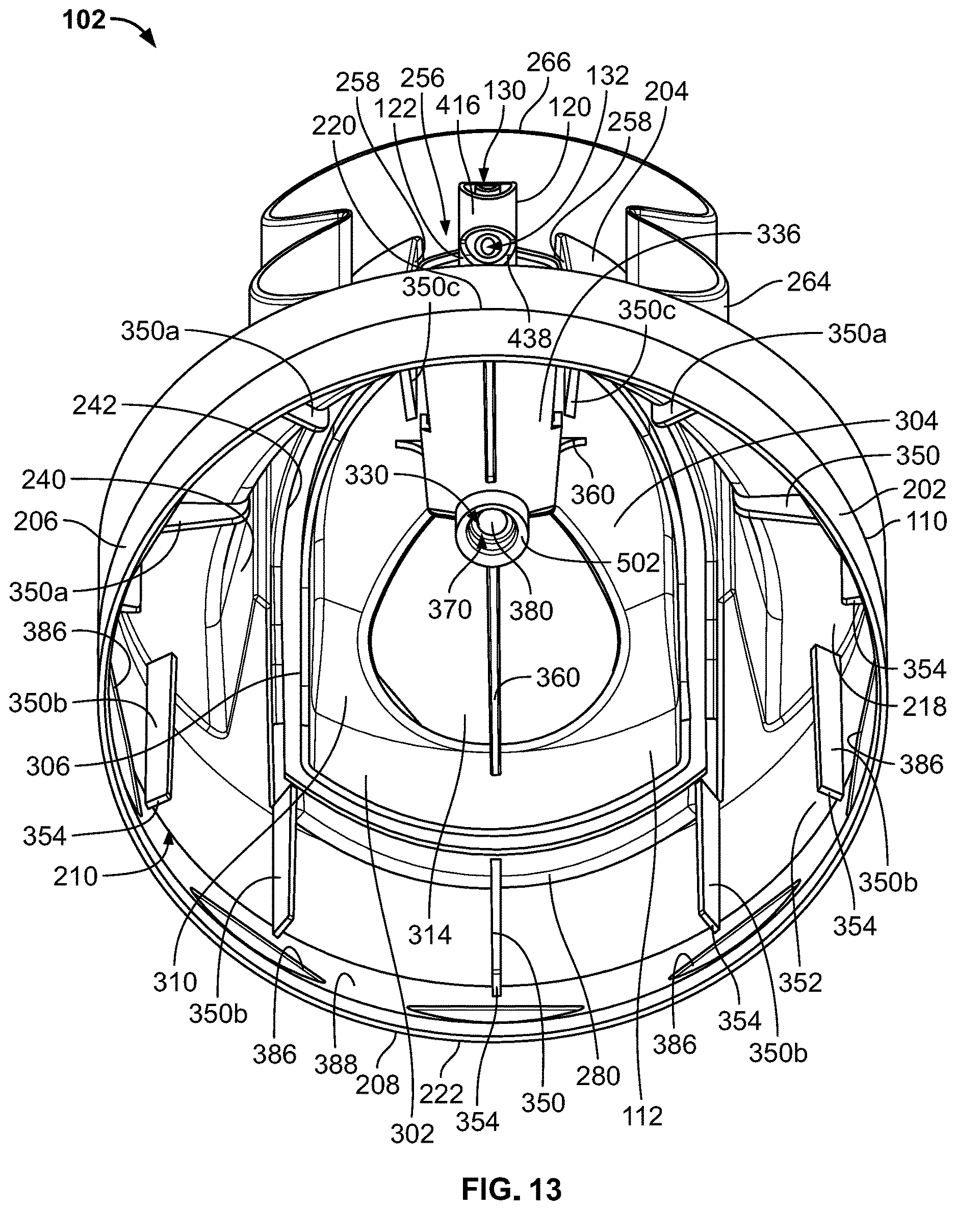Patent US12612238 Figure 13 – Double nozzle overcap assembly