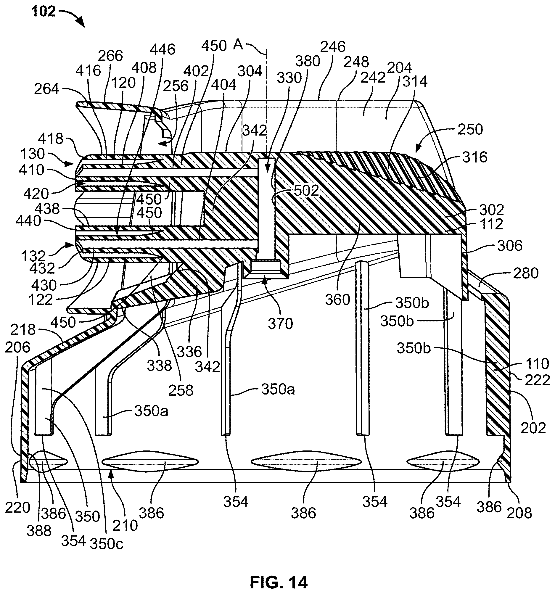 Patent US12612238 Figure 14 – Double nozzle overcap assembly