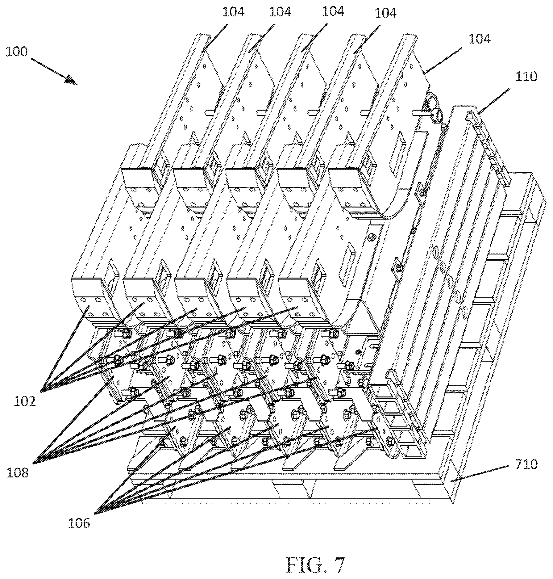 Patent US12612240 Figure 4 – Reusable cradle system and method for a material handling vehicle