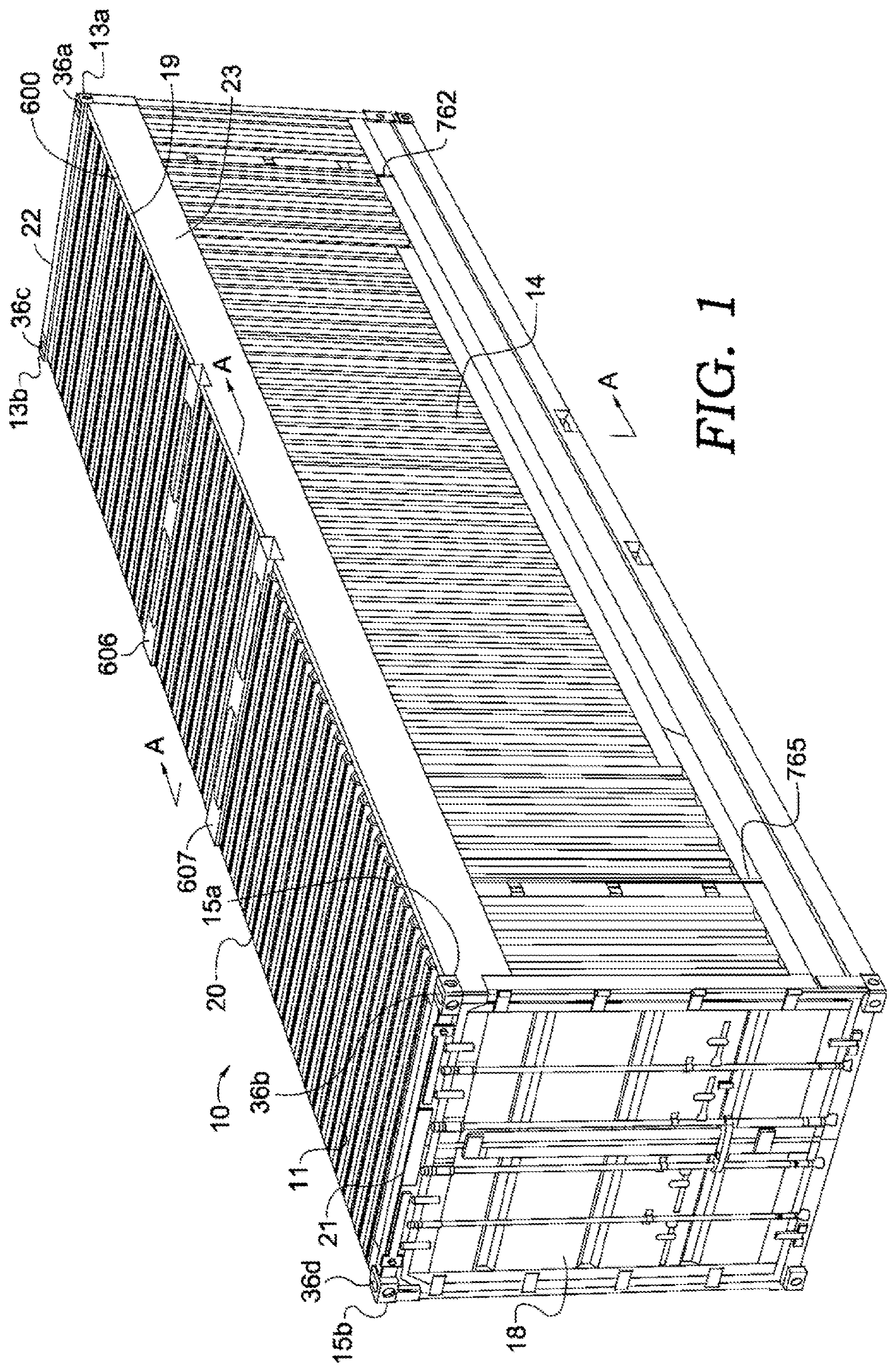 Patent US12612245 Figure 1 – Folding container