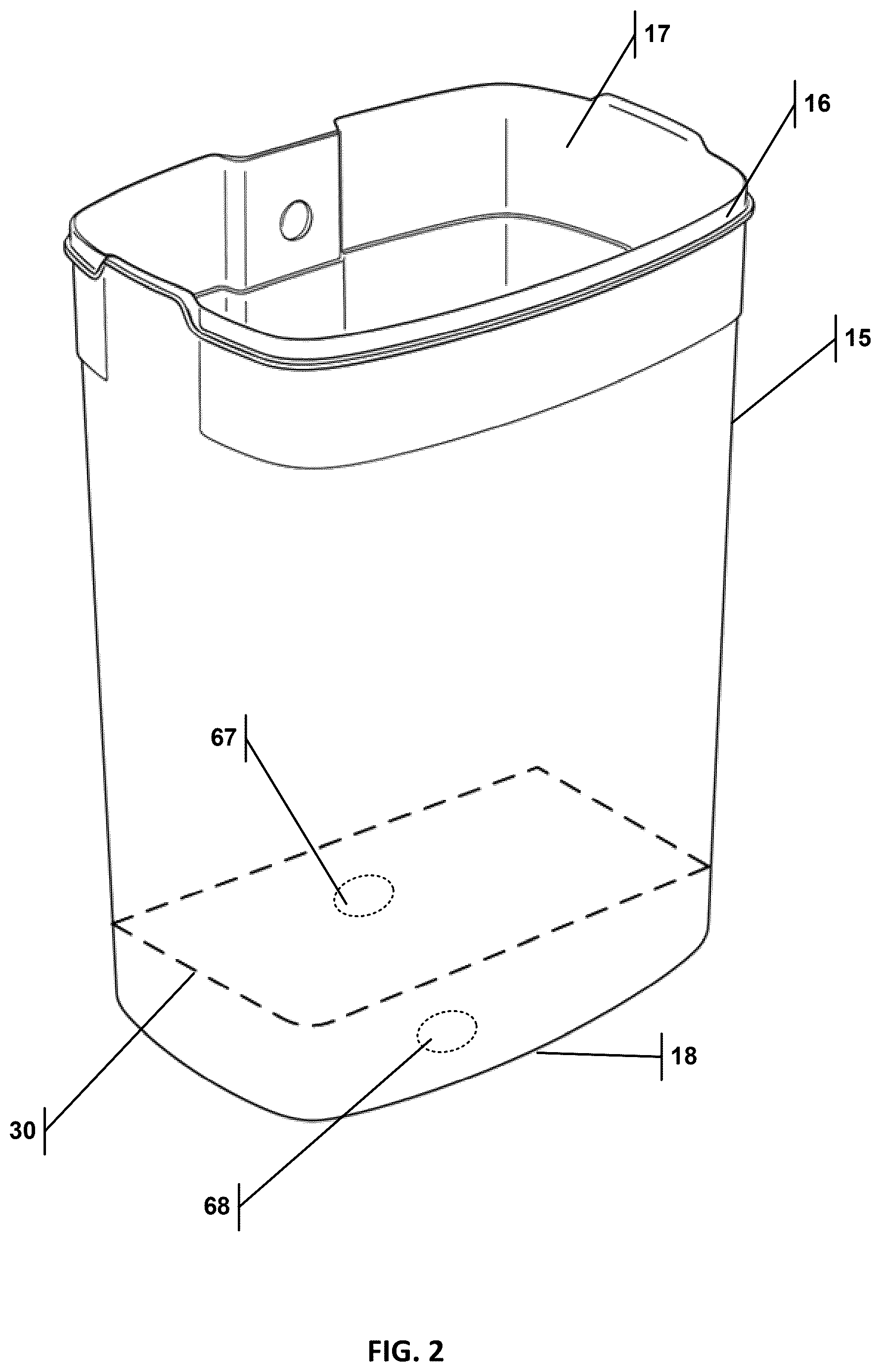 Patent US12612246 Figure 3 – Trash can with integrated air evacuation system
