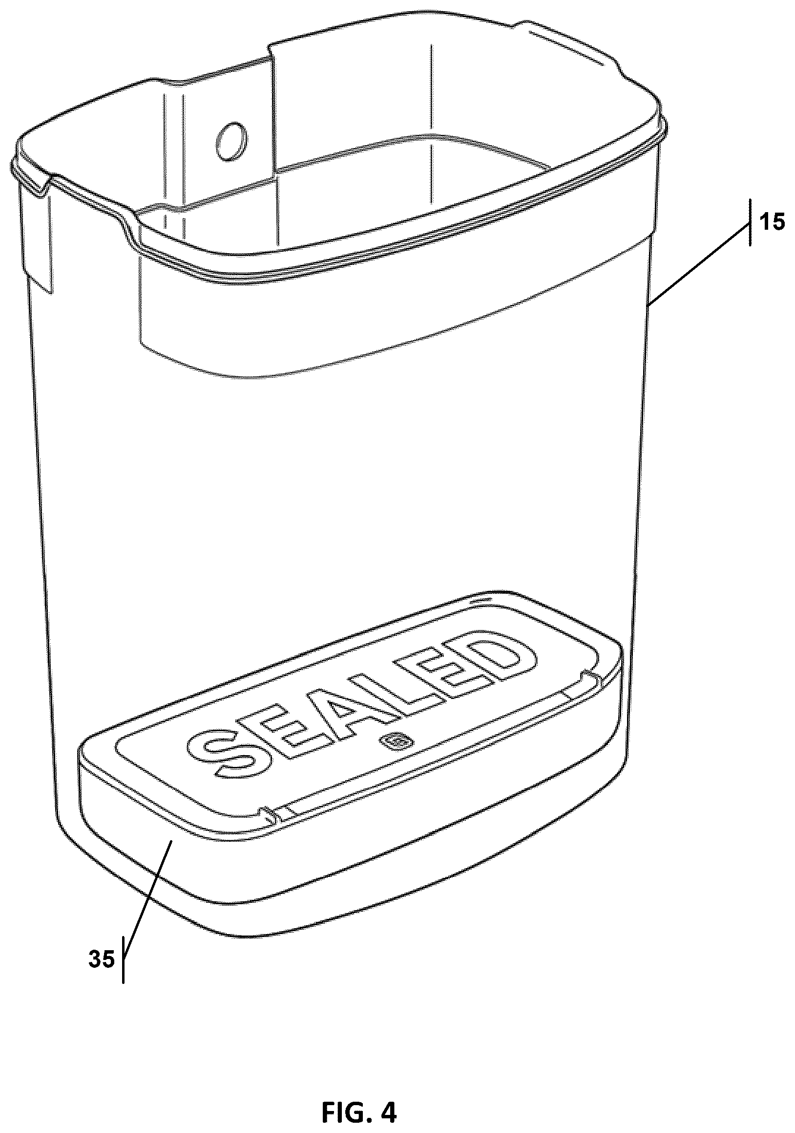 Patent US12612246 Figure 7 – Trash can with integrated air evacuation system