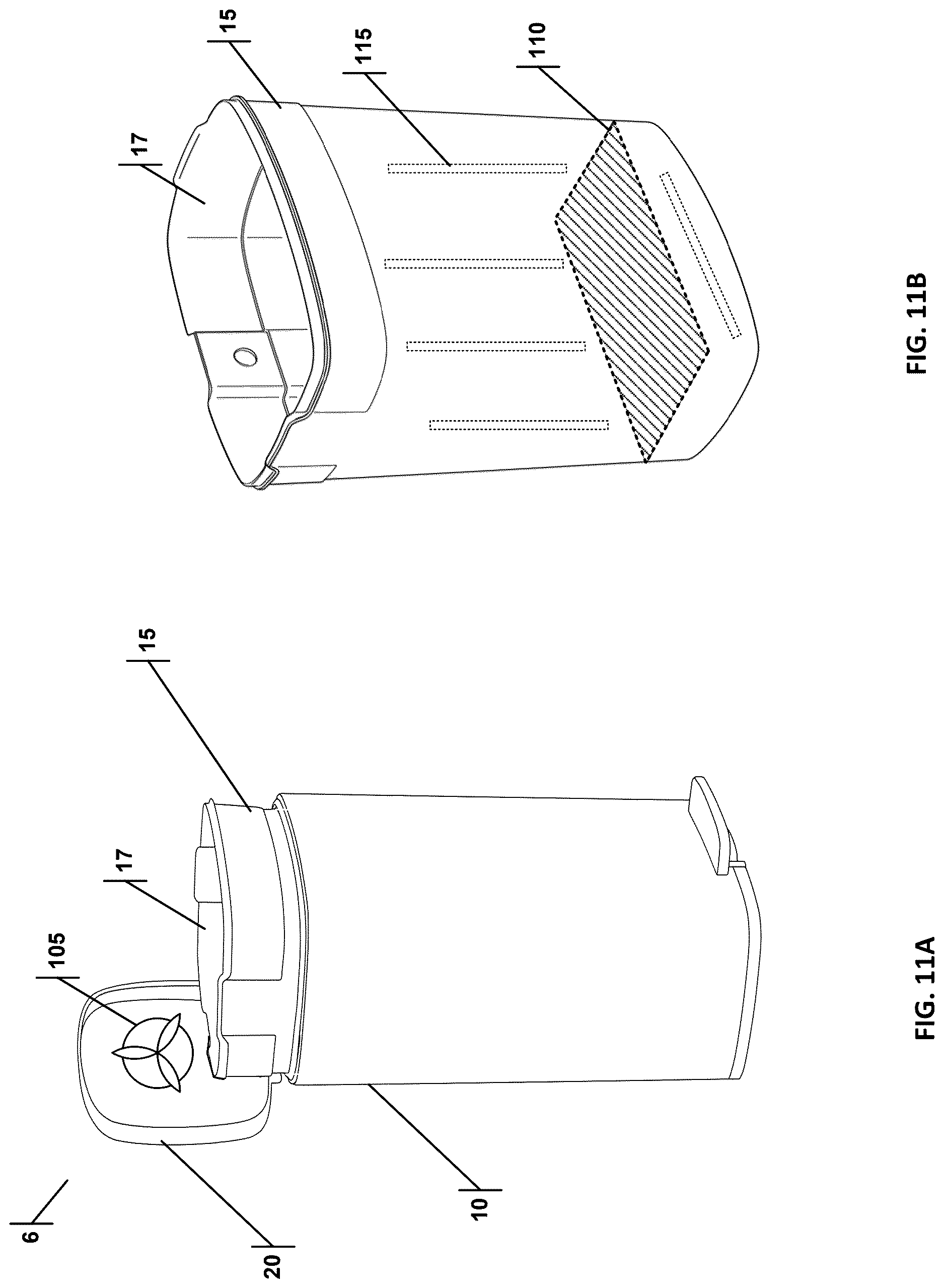 Patent US12612246 Figure 13 – Trash can with integrated air evacuation system