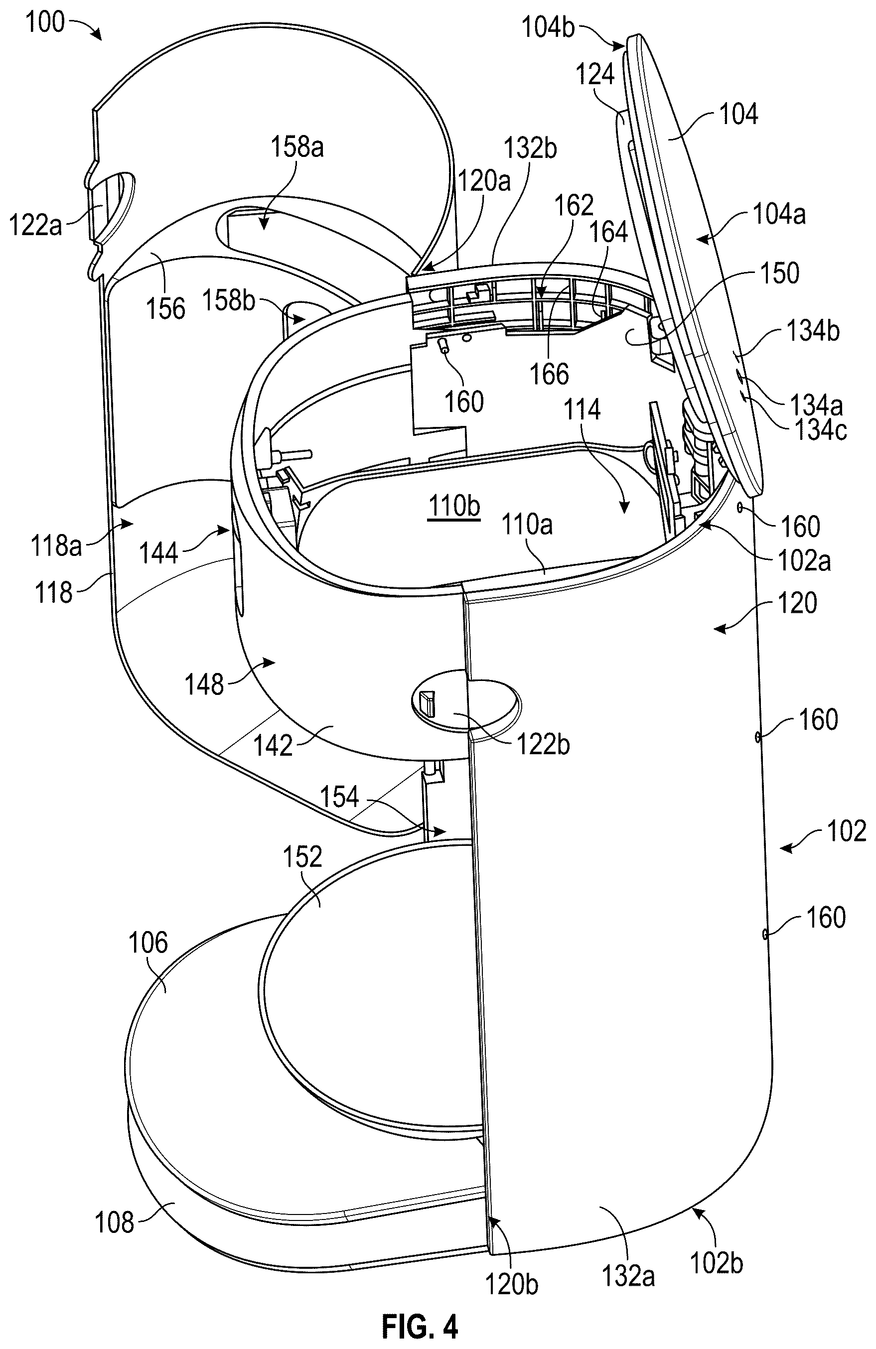 Patent US12612248 Figure 4 – Refuse container for blocking odor of disposed materials