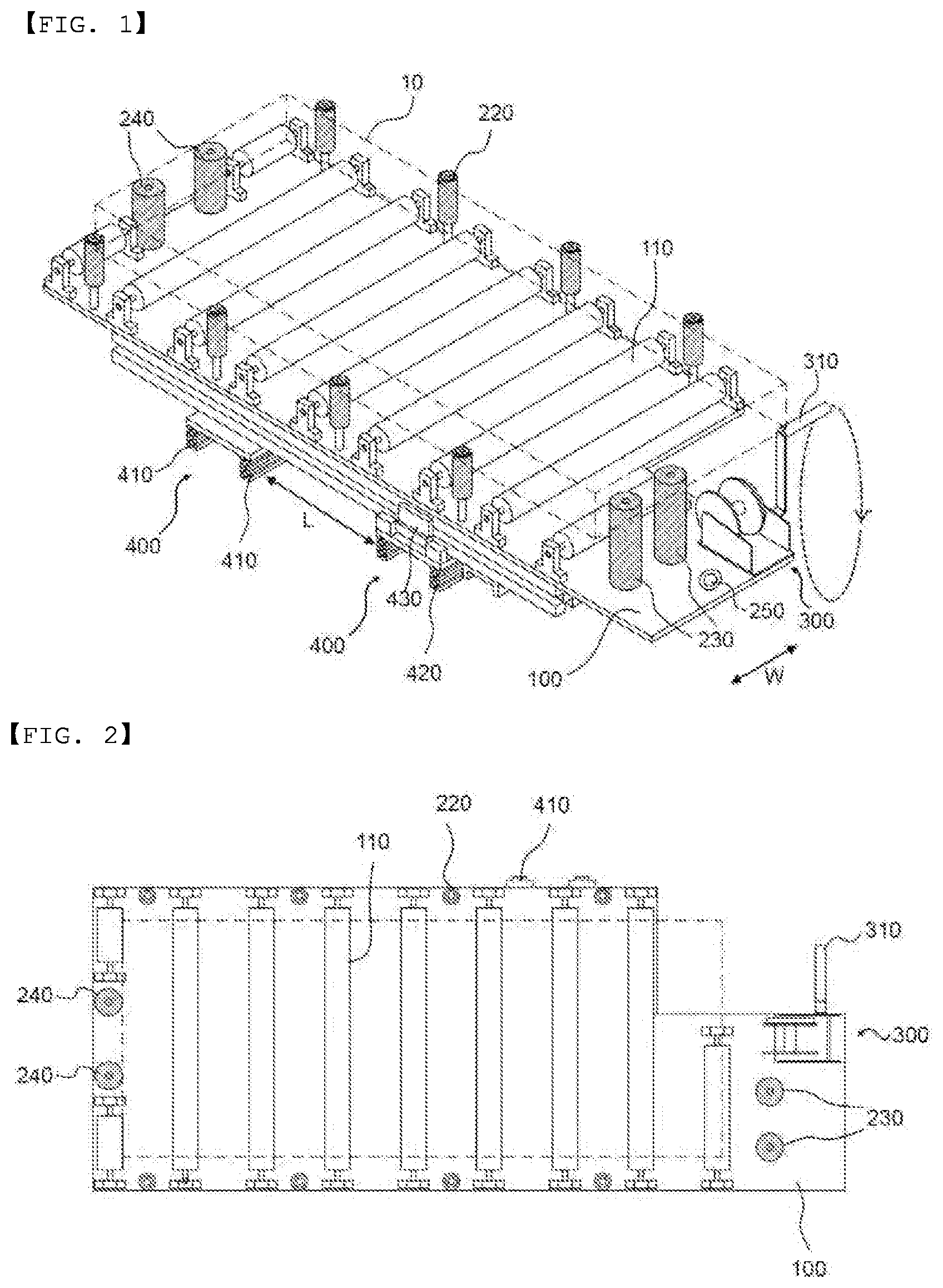 Patent US12612250 Figure 1 – Battery module transfer jig