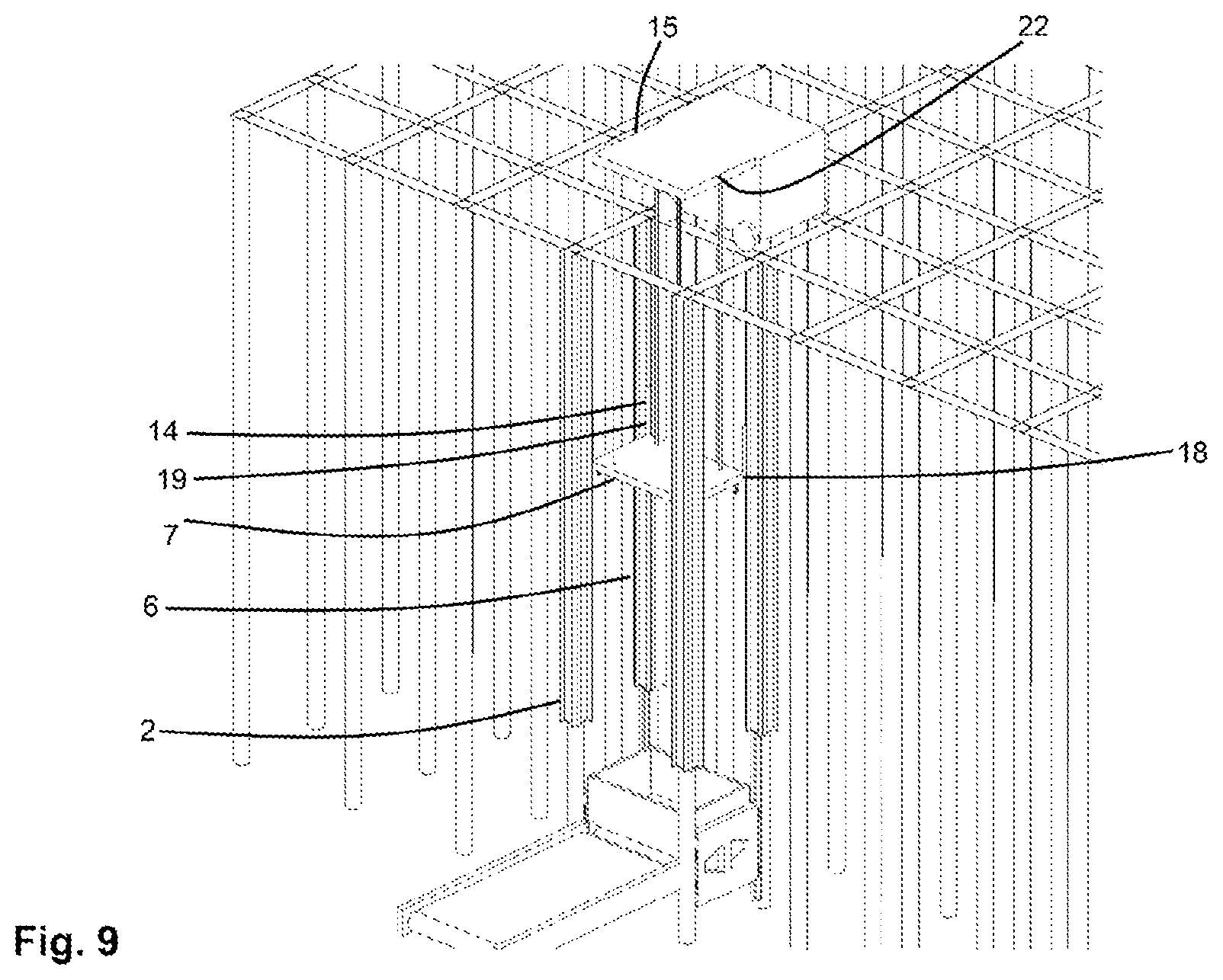 Patent US12612251 Figure 9 – Storage and retrieval system, and station for a storage and retrieval system