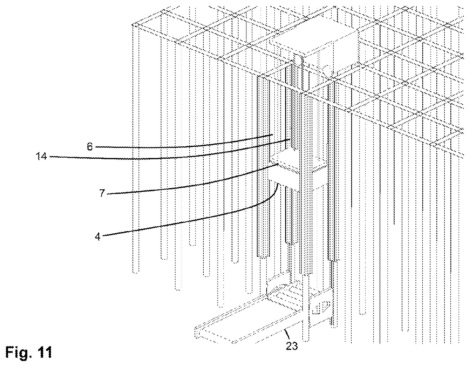 Patent US12612251 Figure 11 – Storage and retrieval system, and station for a storage and retrieval system