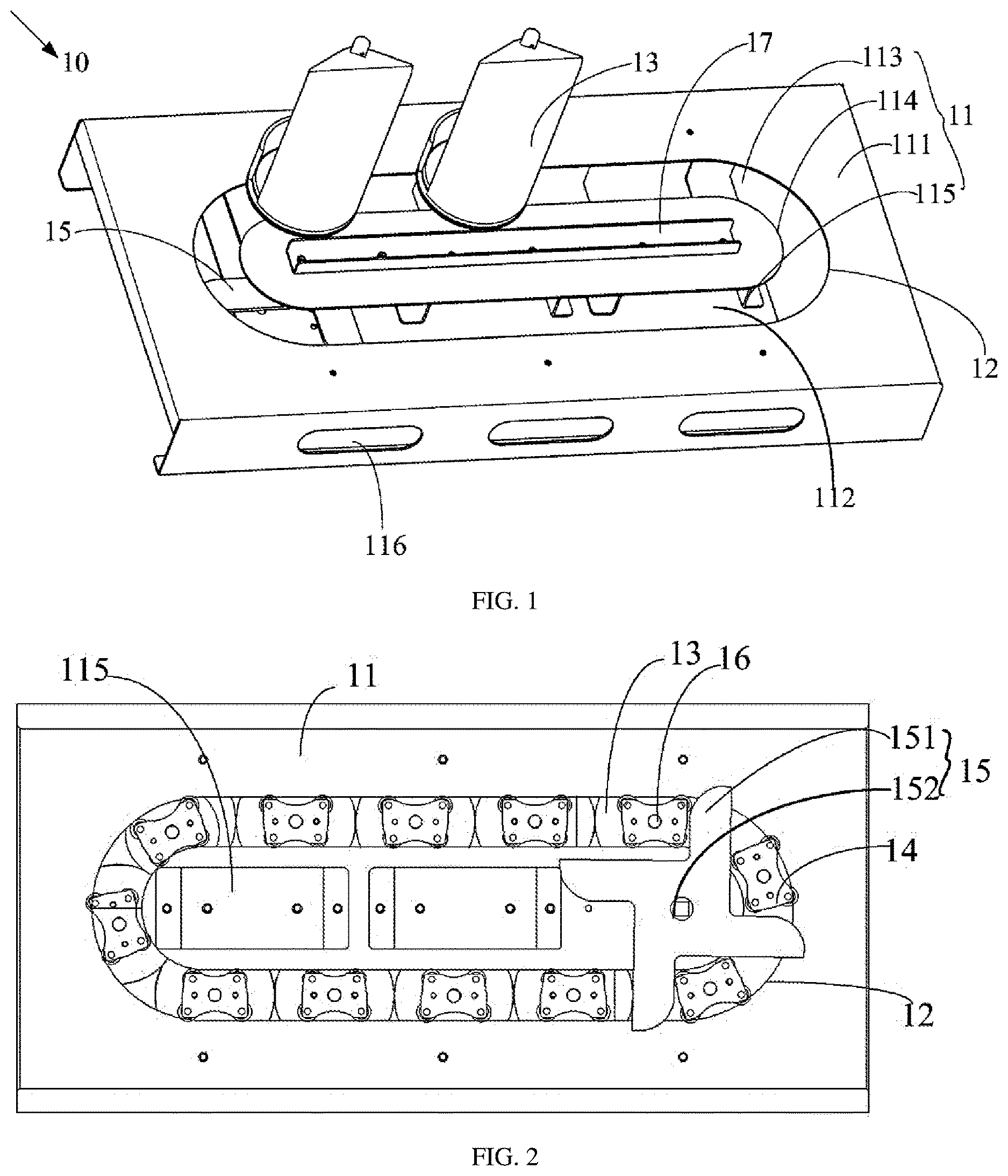 Patent US12612252 Figure 1 – Cyclic rotary dispensing device and vending device having same