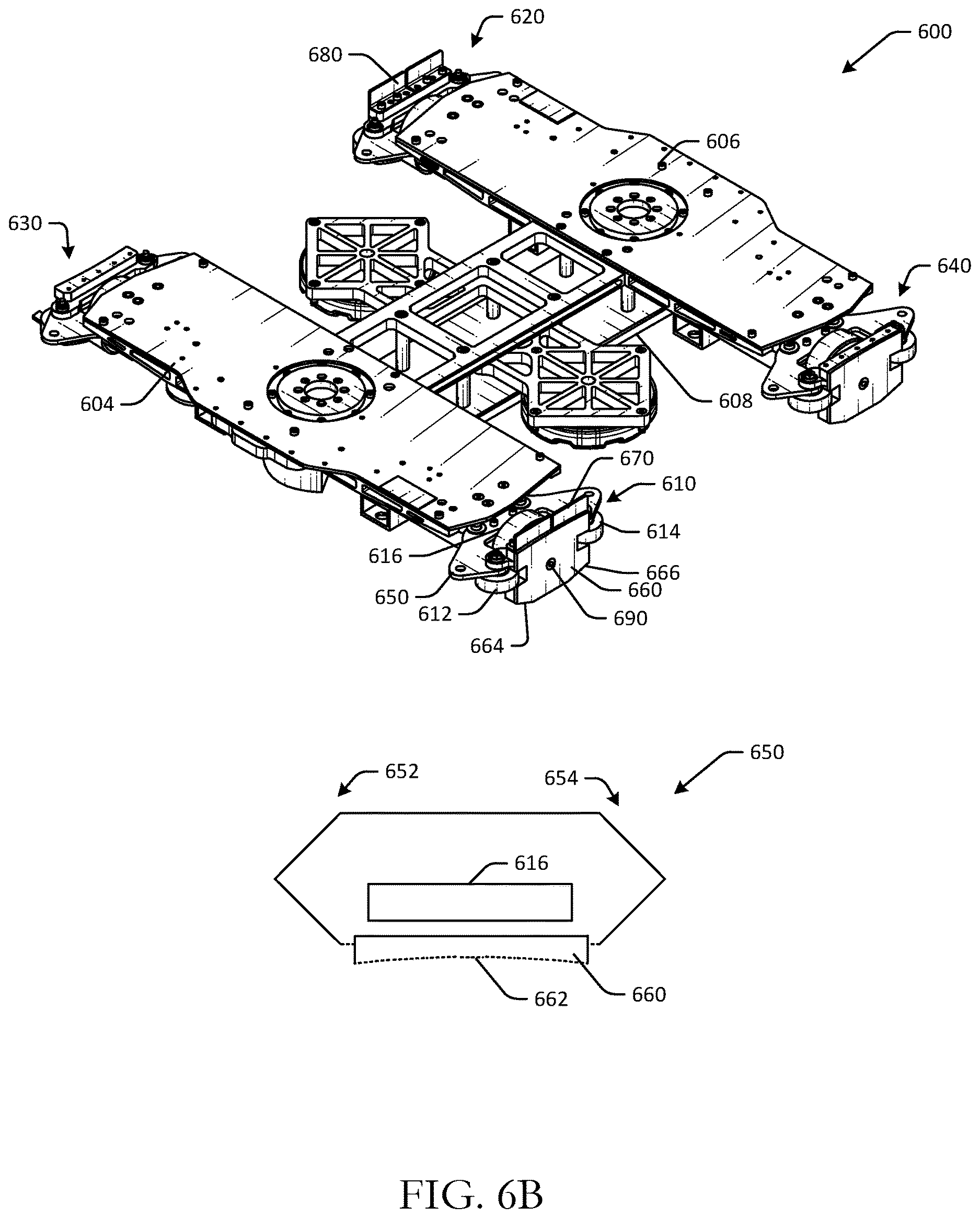 Patent US12612269 Figure 7 – Dynamic wheel assemblies for shuttles powered by linear synchronous motors