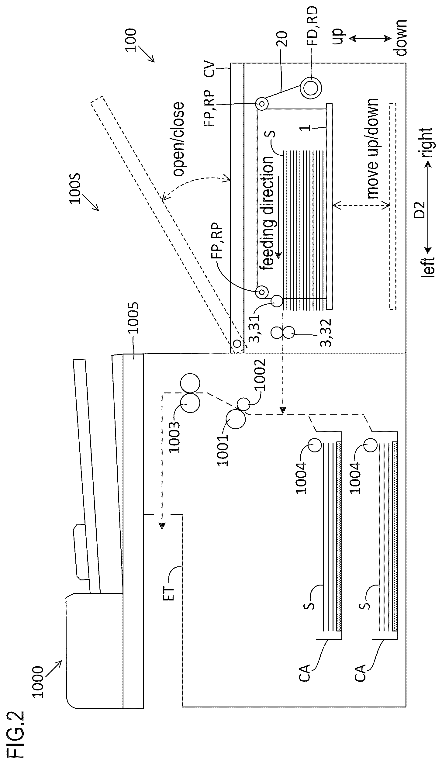 Patent US12612272 Figure 2 – Sheet storage device and image formation system including same