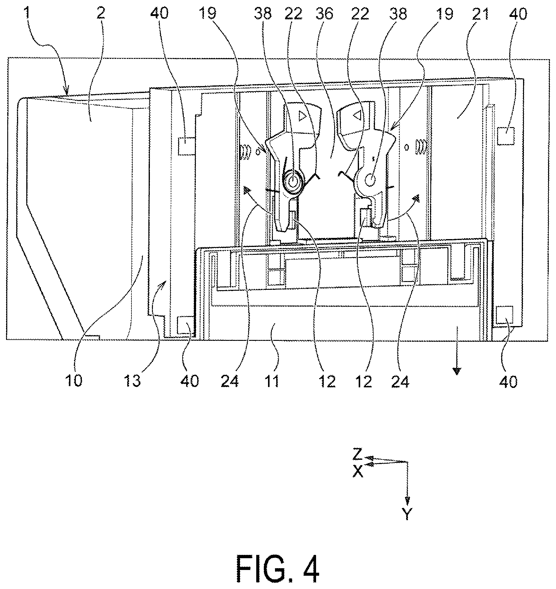 Patent US12612281 Figure 4 – Medium transport device and image reading apparatus