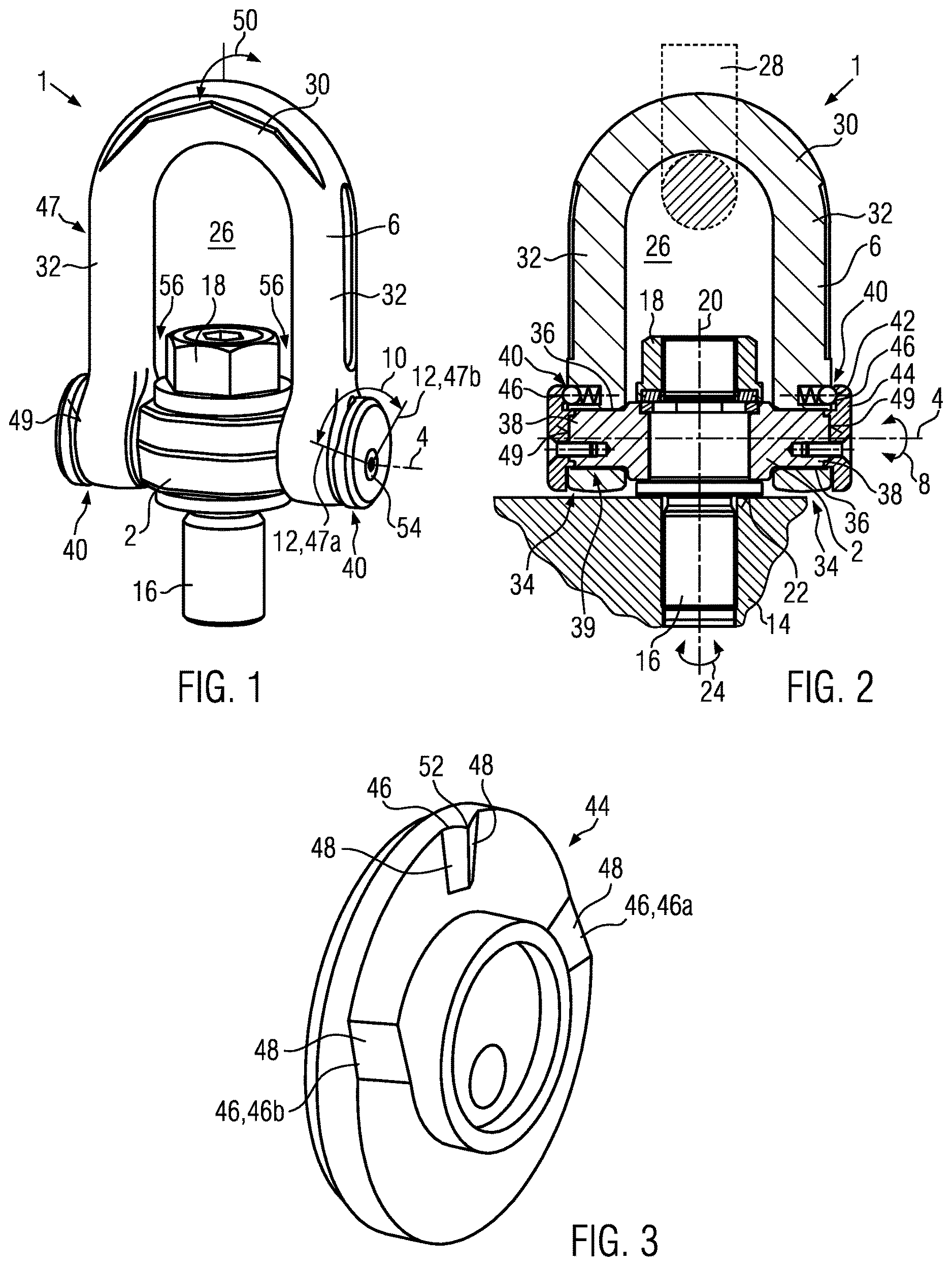 Patent US12612288 Figure 1 – Lashing device with adjustment mechanism which has a separate cam carrier