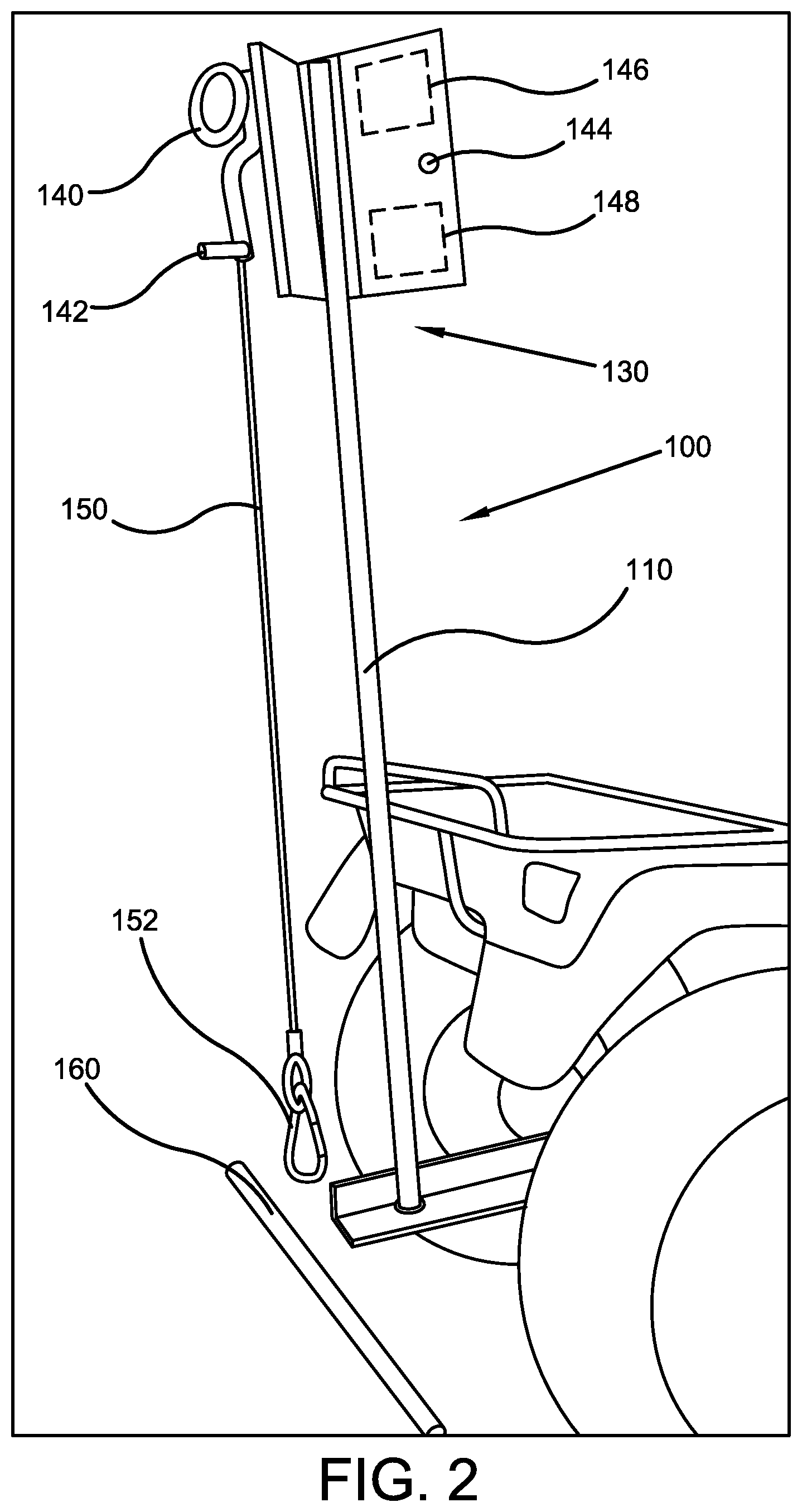 Patent US12612289 Figure 2 – Vehicle-mounted game animal lift device