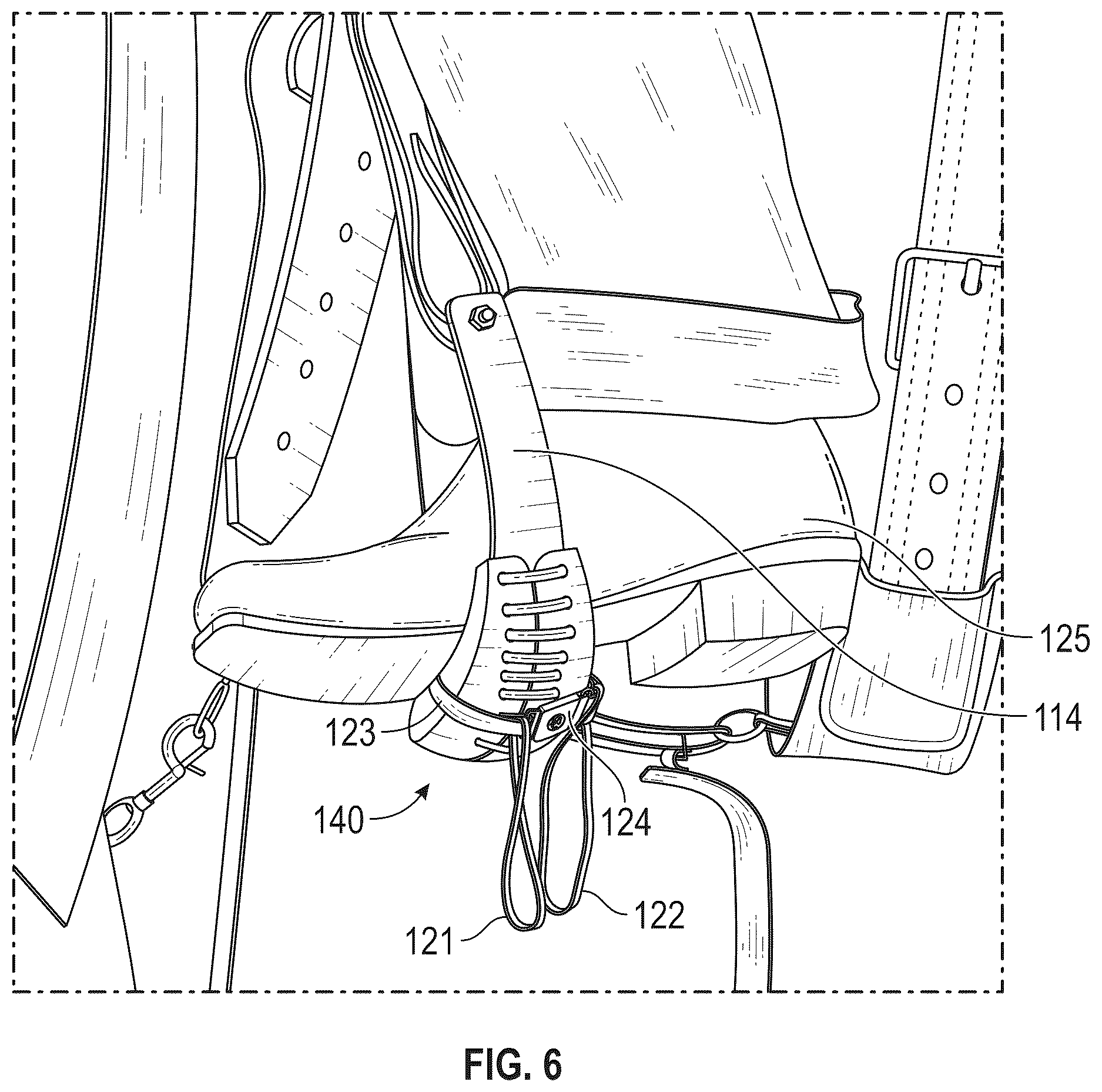 Patent US12612301 Figure 5 – Stirrup safety retainer
