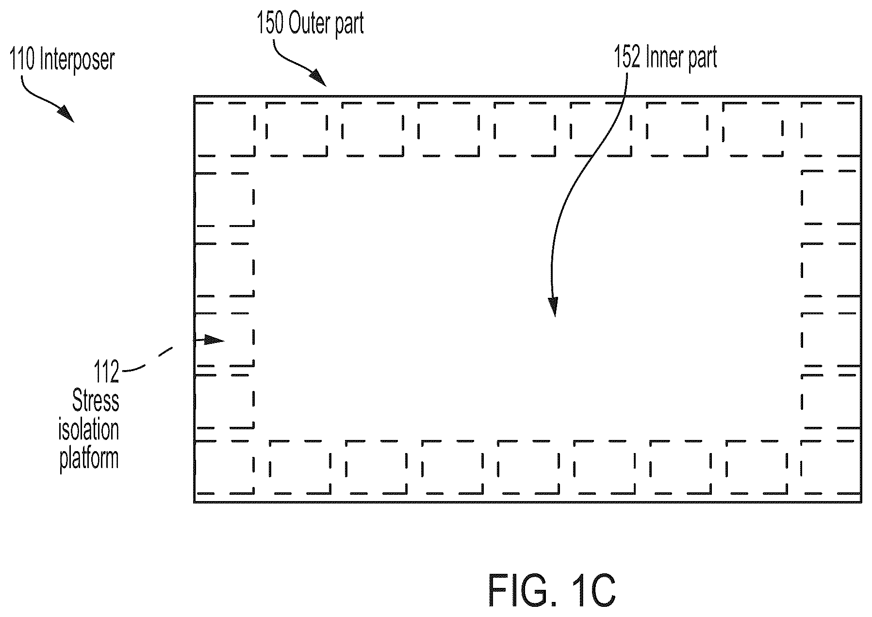 Patent US12612303 Figure 3 – Stress isolation for integrated circuit package integration