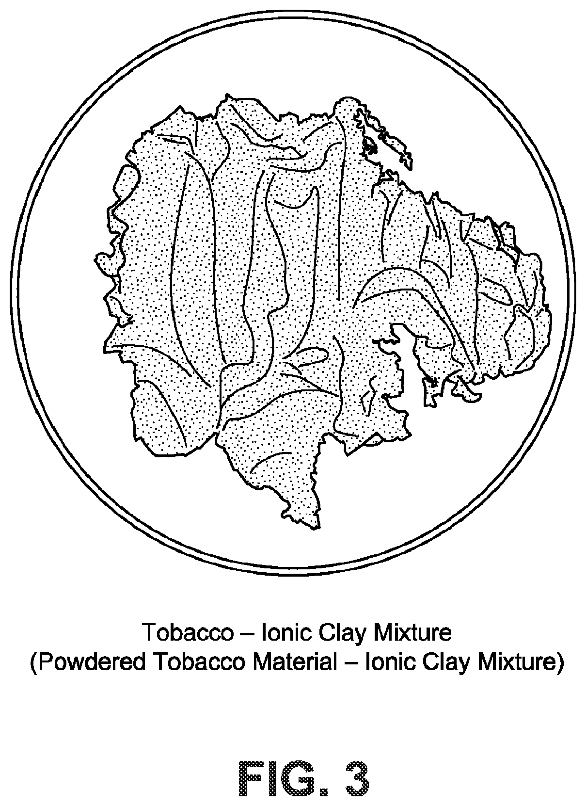 Patent US12612312 Figure 3 – Hydrated ionic clay and tobacco material compositions