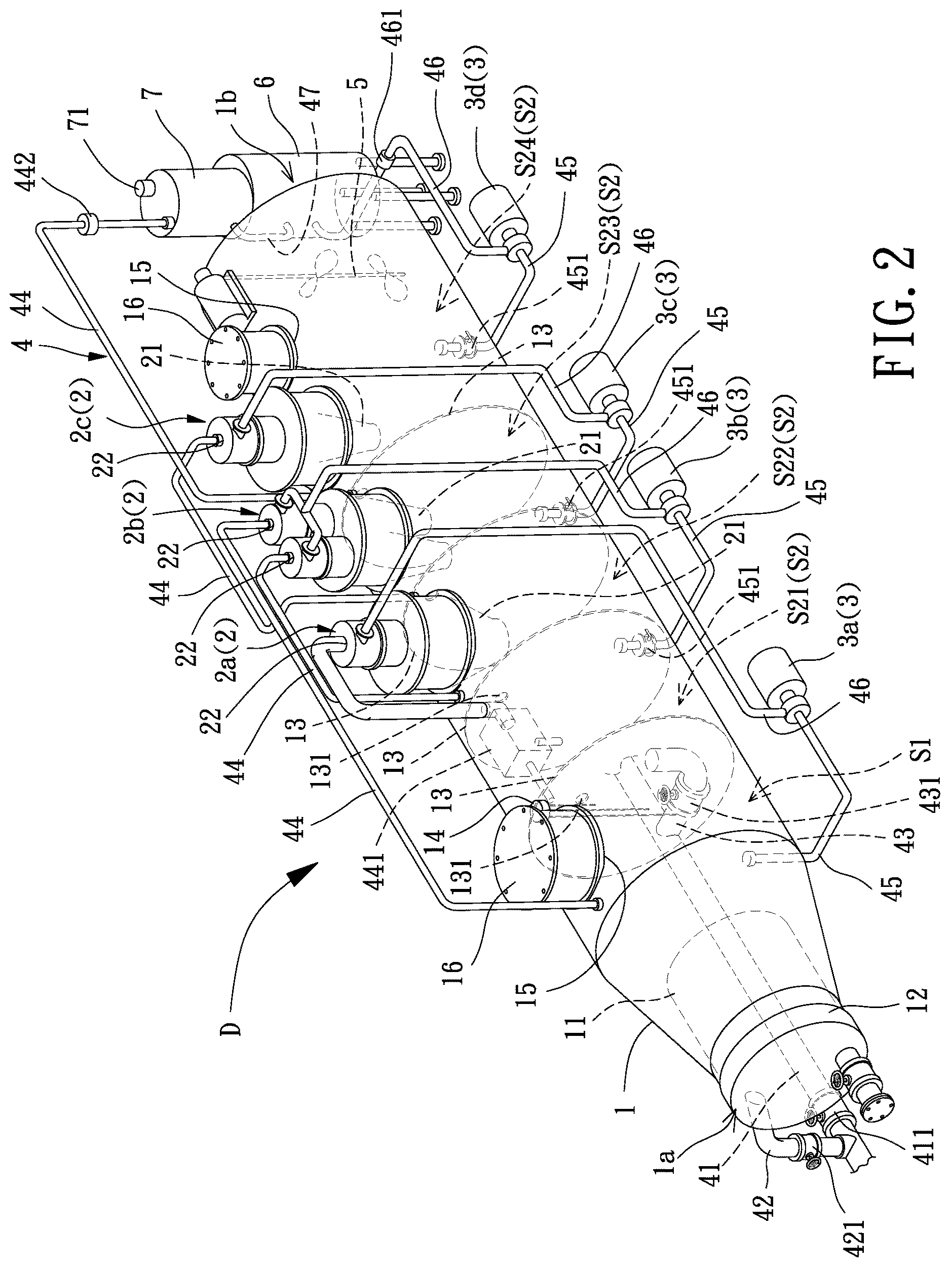 Patent US12612318 Figure 2 – Multi-stage circulating separation equipment