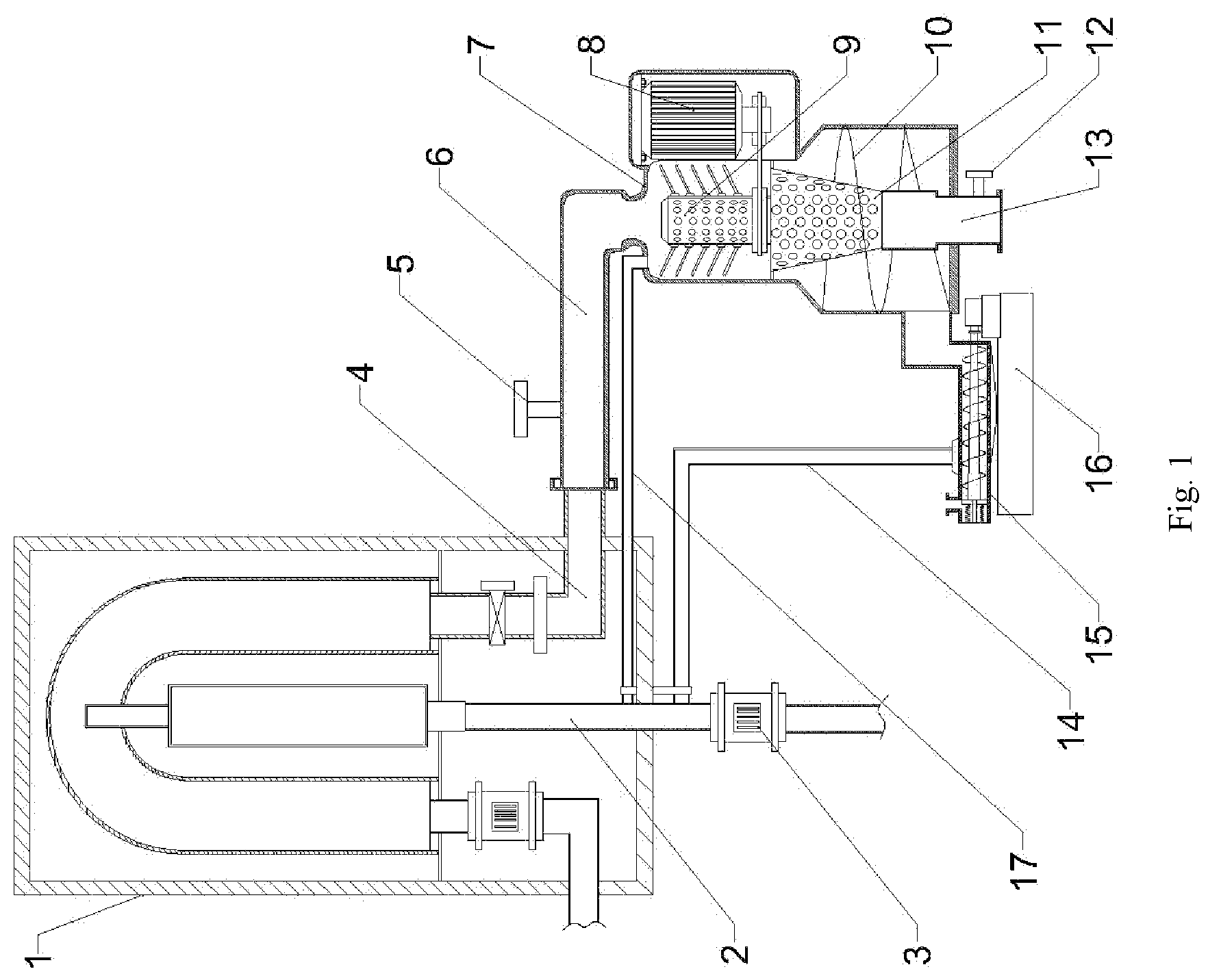 Patent US12612321 Figure 1 – Anaerobic digestion device for organic solid waste based on uncoupling of hydraulic retention time (HRT) from sludge retention time (SRT)