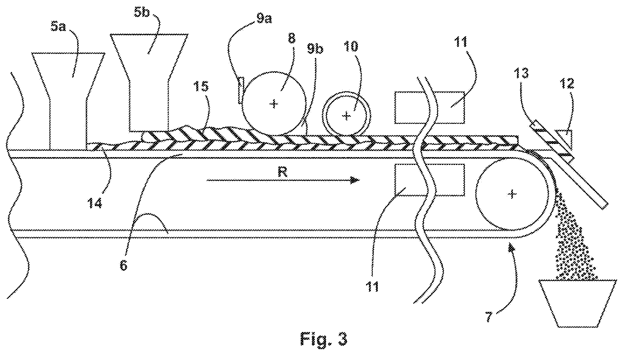 Patent US12612326 Figure 3 – Method and device for producing piece goods