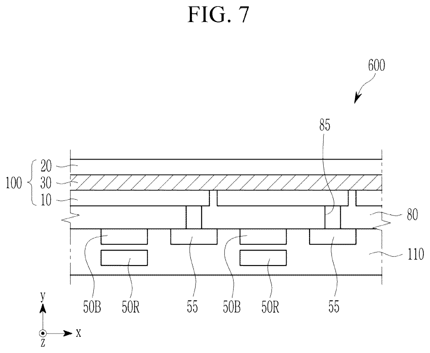 Patent US12612378 Figure 7 – Compound, photoelectric device, light absorption sensor, sensor-embedded display panel, and electronic device