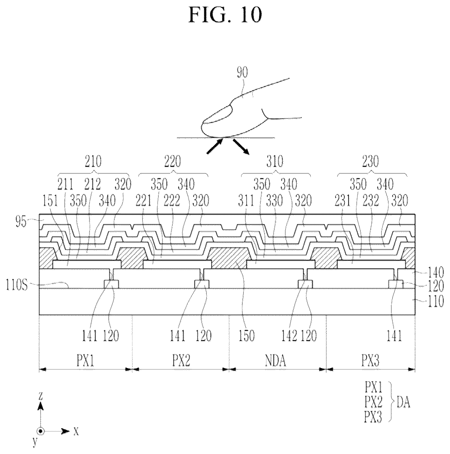 Patent US12612378 Figure 11 – Compound, photoelectric device, light absorption sensor, sensor-embedded display panel, and electronic device