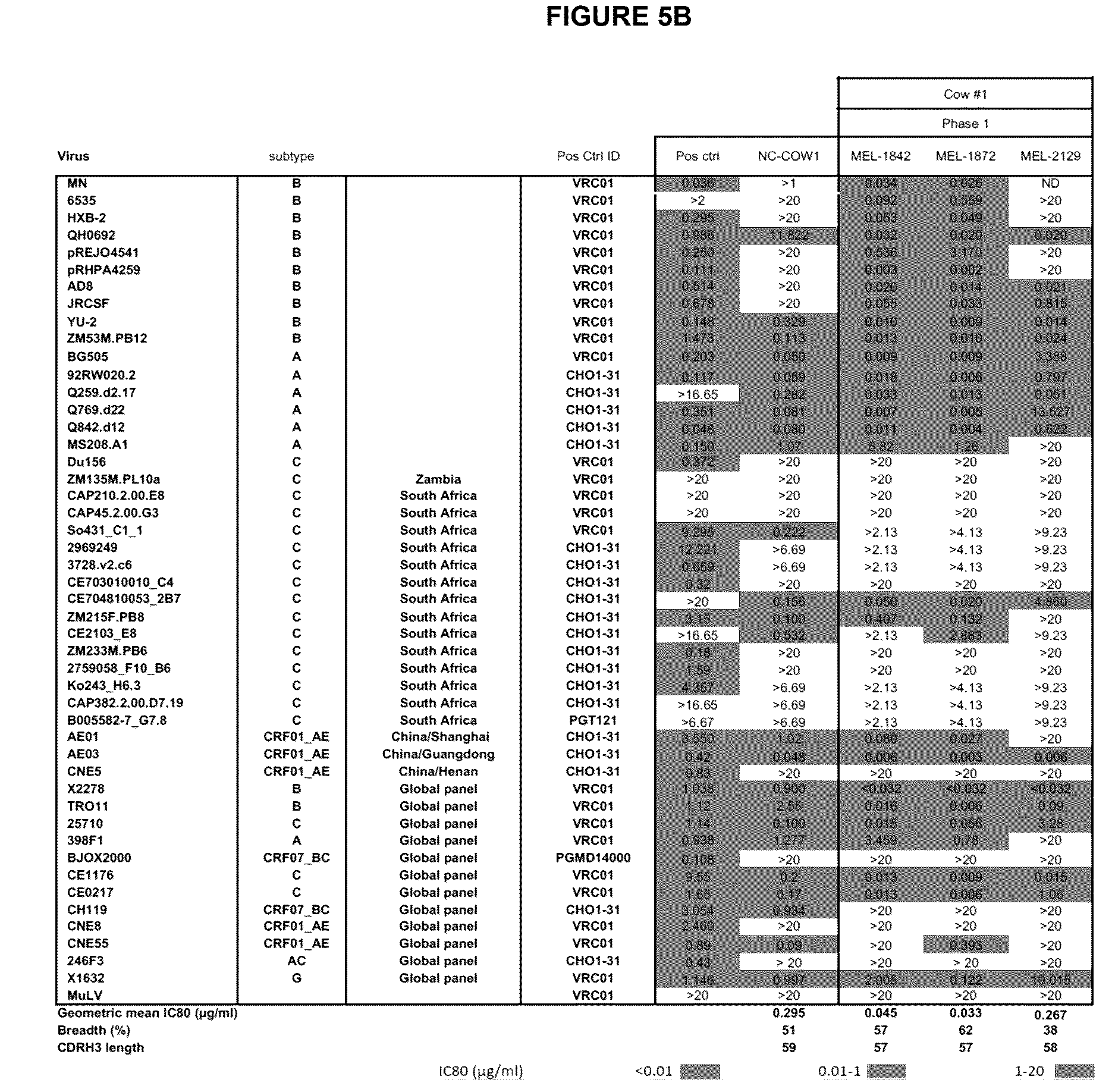 Patent US12612449 Figure 19 – HIV-1 antibodies