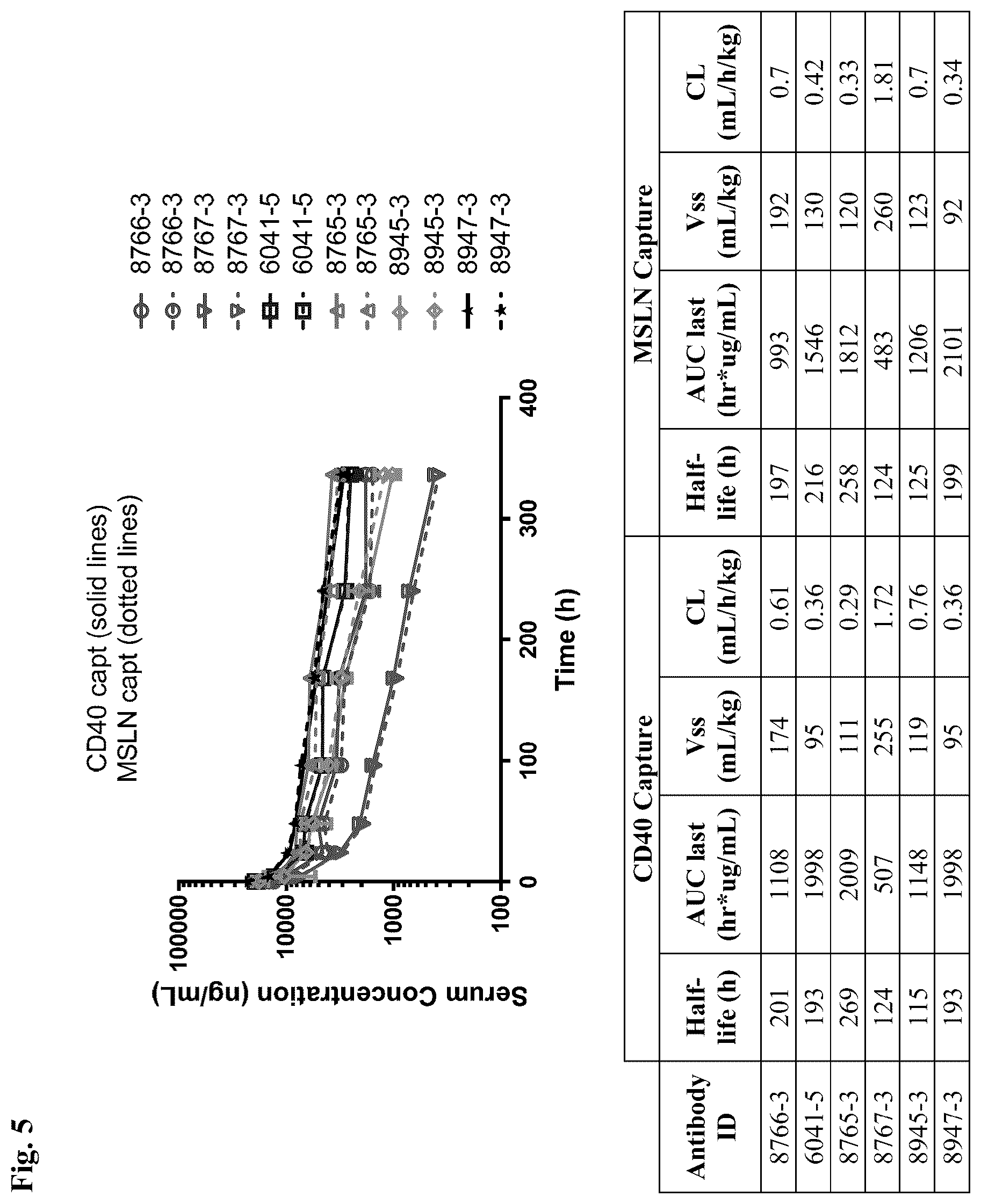 Patent US12612463 Figure 5 – Mesothelin-targeted CD40 agonistic multispecific antibody constructs for the treatment of solid tumors
