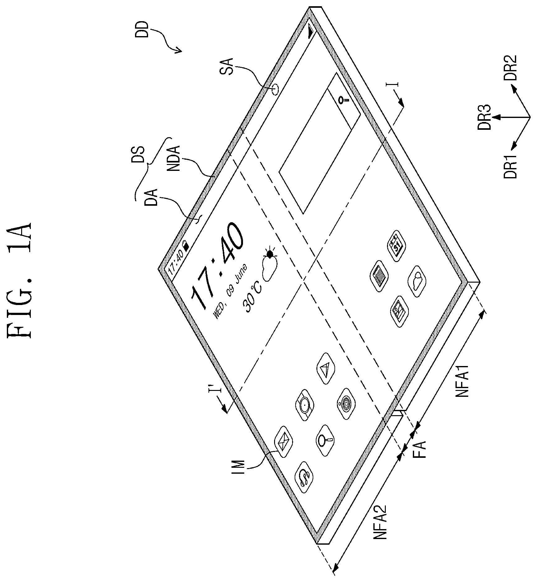 Patent US12612480 Figure 1 – Resin composition, method of manufacturing adhesive member formed from the resin composition, and display device including the adhesive member
