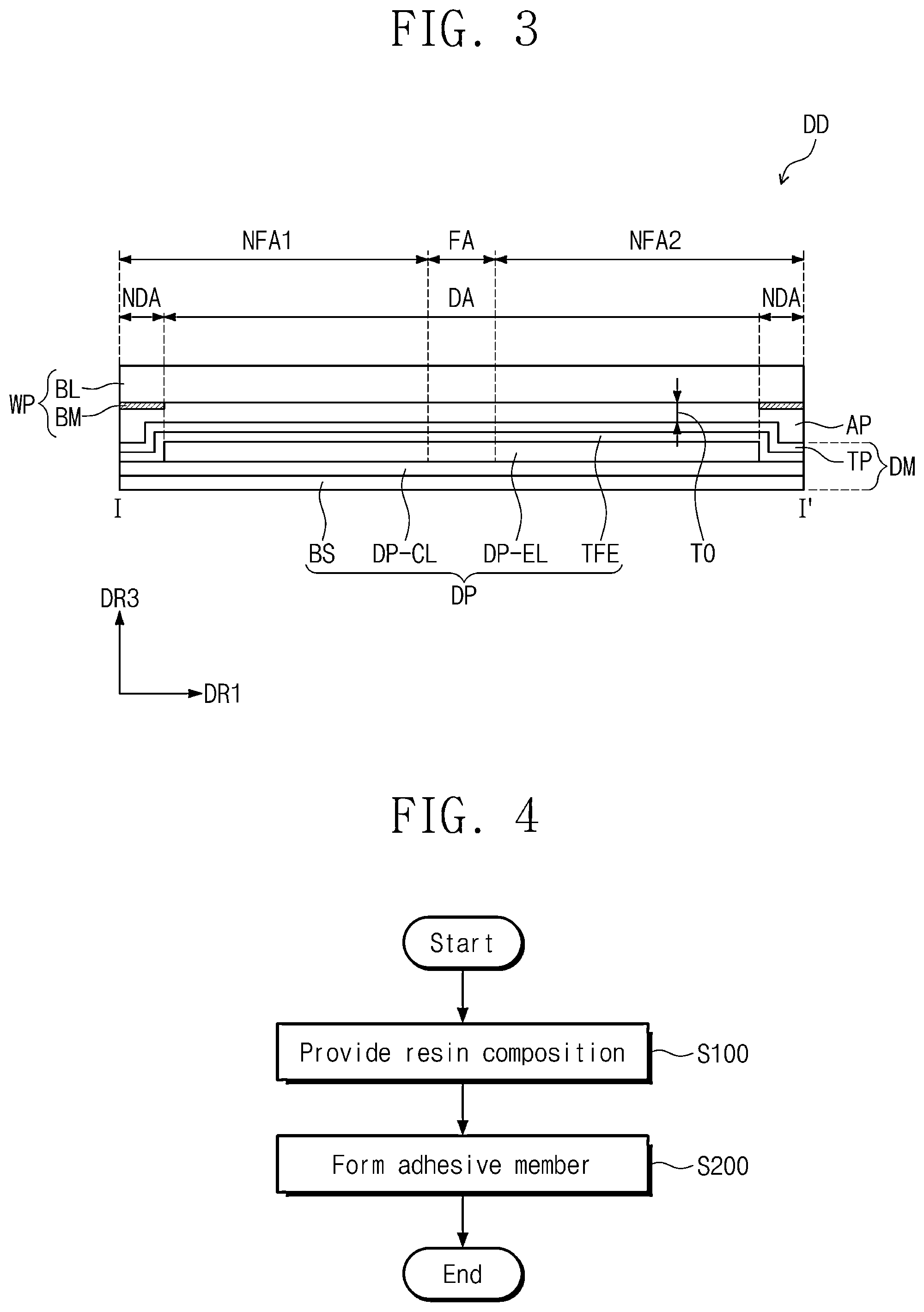 Patent US12612480 Figure 4 – Resin composition, method of manufacturing adhesive member formed from the resin composition, and display device including the adhesive member