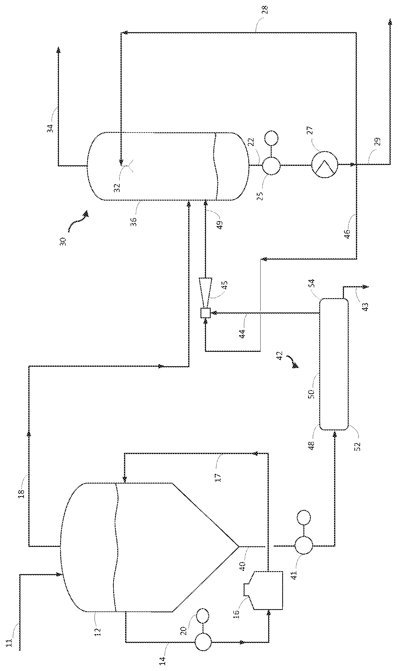 Patent US12612558 Figure 1 – Process and apparatus for recovering polymer oil from drag stream