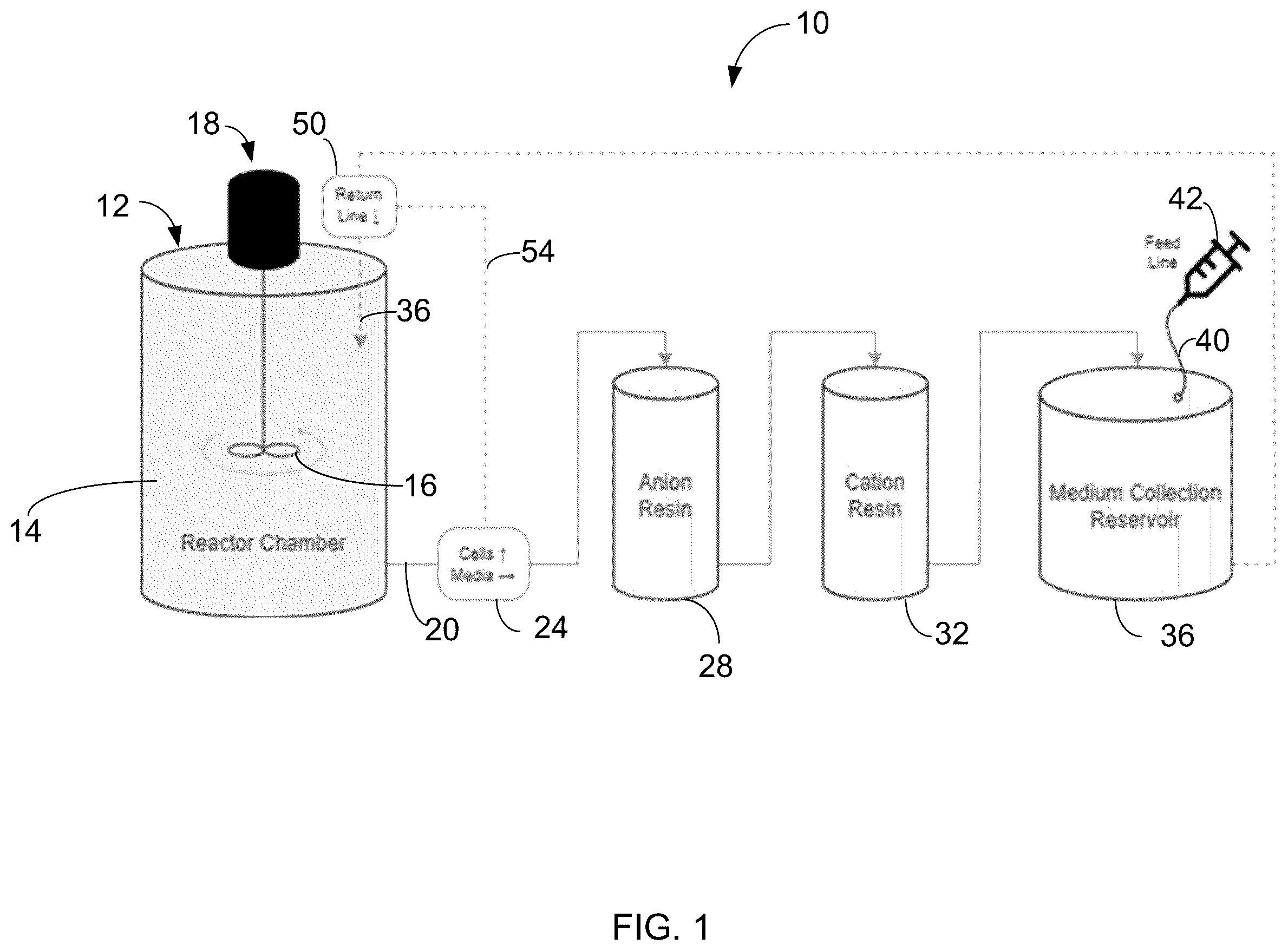 Patent US12612589 — Integrated waste removal system for cell culture bioreactor — Figure 1