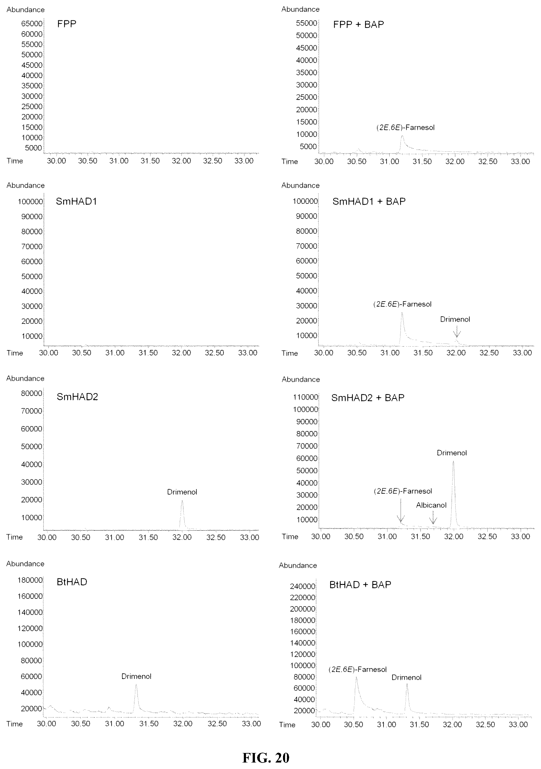 Patent US12612653 Figure 19 – Polypeptides for producing albicanol and/or drimenol compounds
