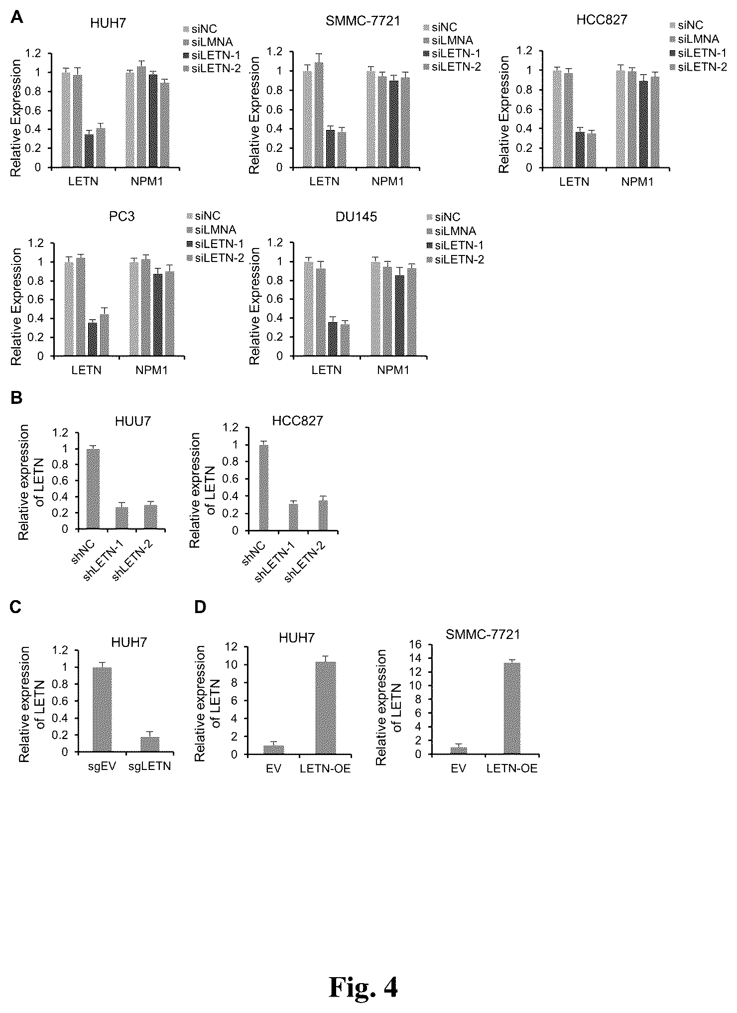Patent US12612665 Figure 4 – Long non-coding RNA LETN serving as tumor marker and therapeutic target point