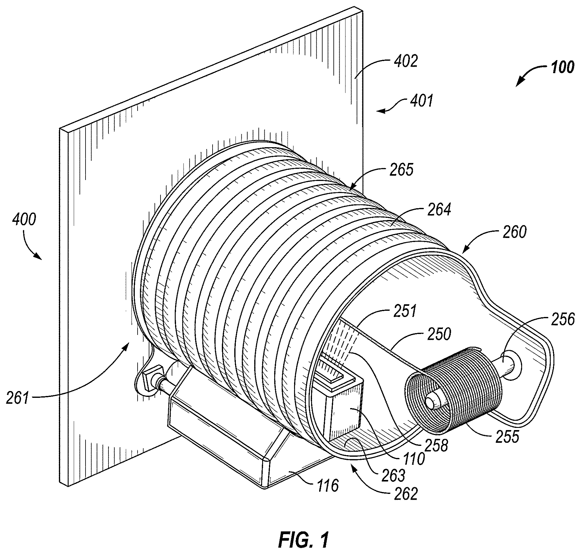 Patent US12612690 Figure 1 – Method and system for vacuum vapor deposition of functional thin film coatings onto an elongate substrate in space