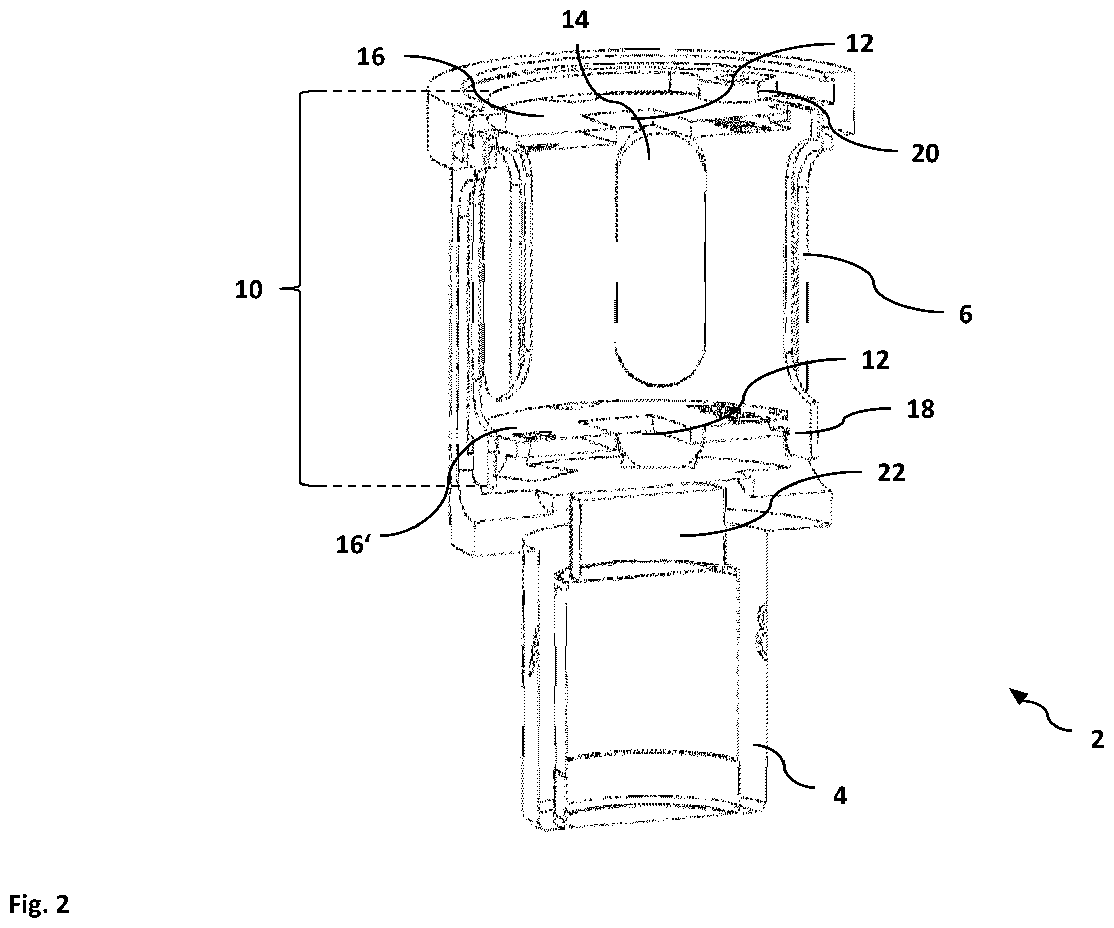 Patent US12612698 Figure 2 – Holding device for holding a magnetizable substrate during processing of a substrate surface of the substrate