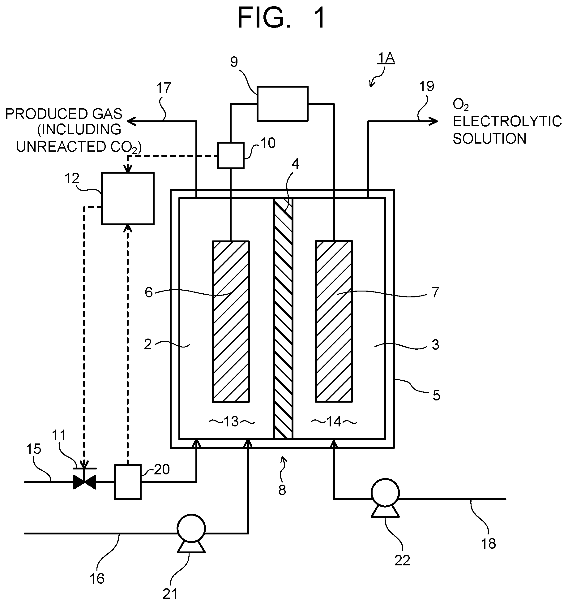 Patent US12612707 — Electrochemical reaction device and valuable material manufacturing system — Figure 1