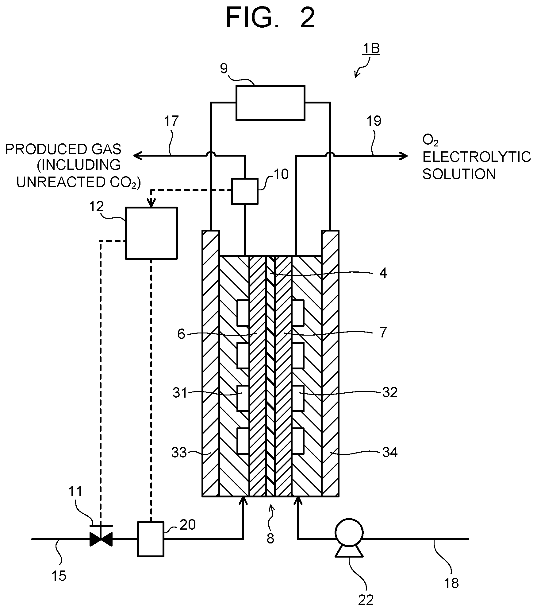 Patent US12612707 Figure 2 – Electrochemical reaction device and valuable material manufacturing system