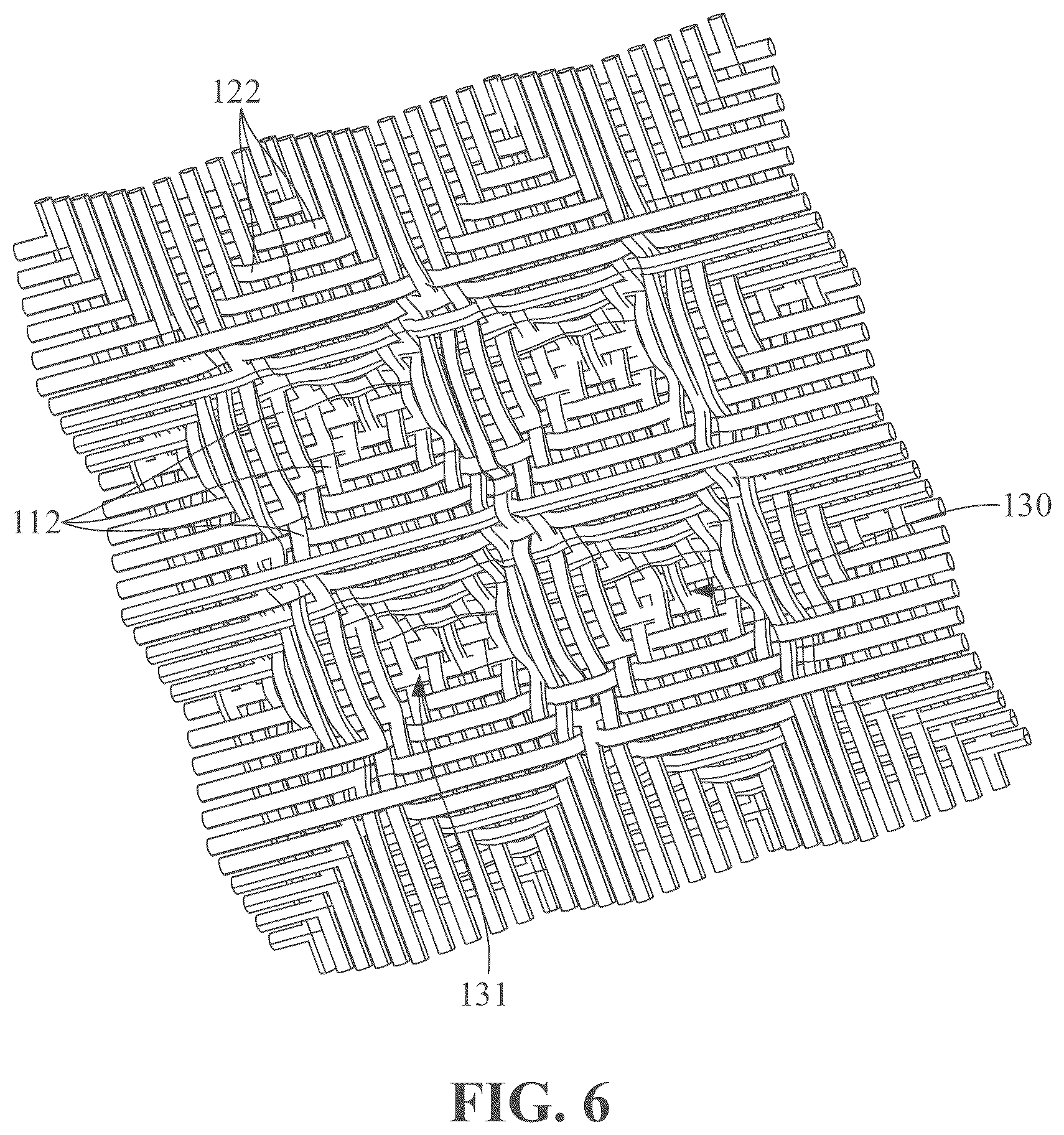 Patent US12612716 Figure 6 – Waffle weave floor mat