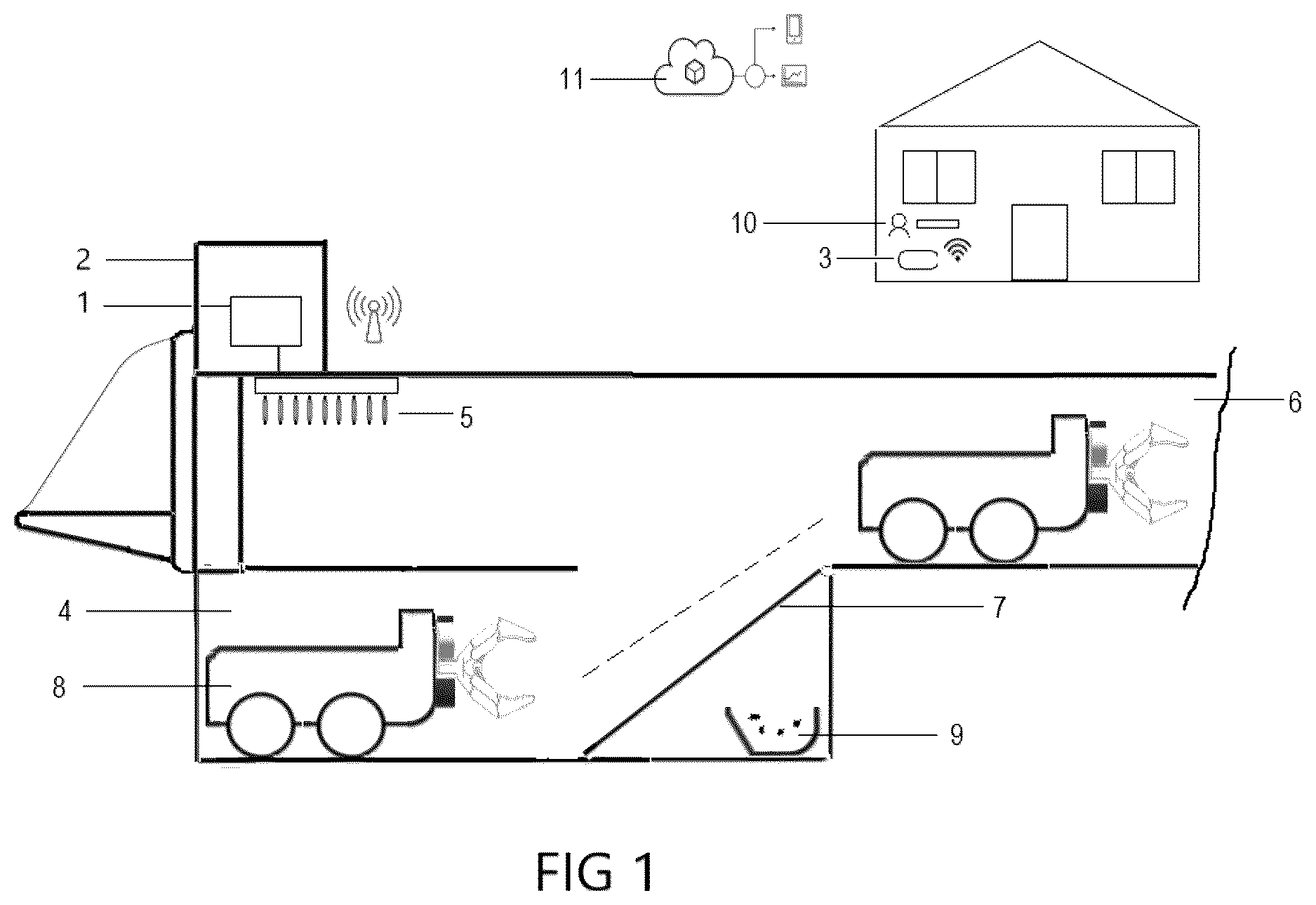 Patent US12612726 Figure 1 – Dryer vent monitoring and lint cleaning system
