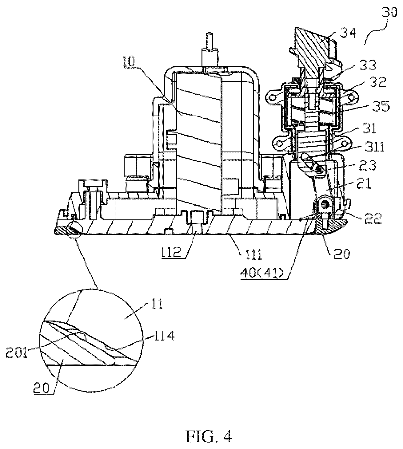 Patent US12612728 Figure 3 – Steam brush with clamping and ironing structure and steaming ironing machine