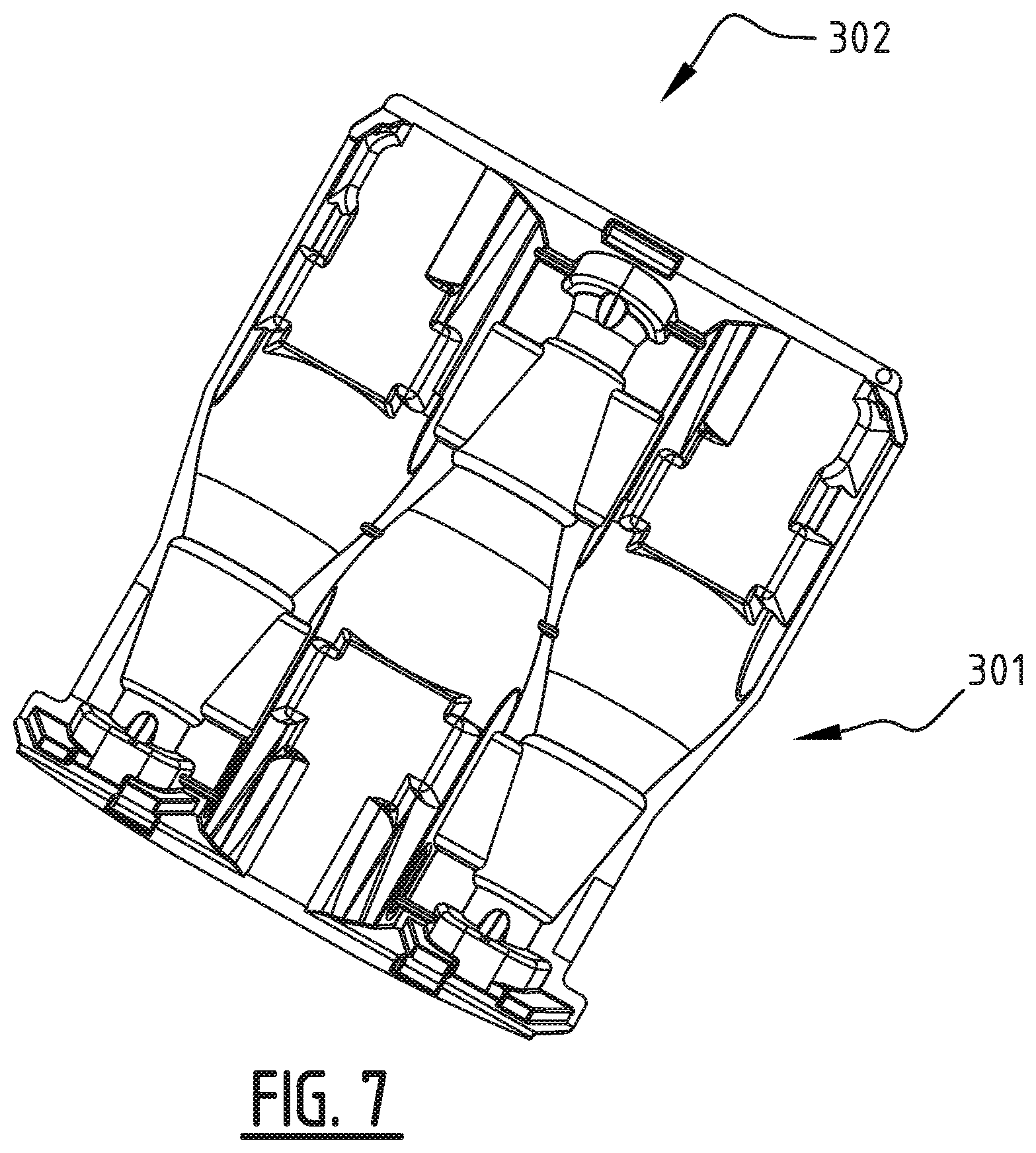 Patent US12612739 Figure 8 – Method for producing a moulded pulp material for packaging unit and such packaging unit