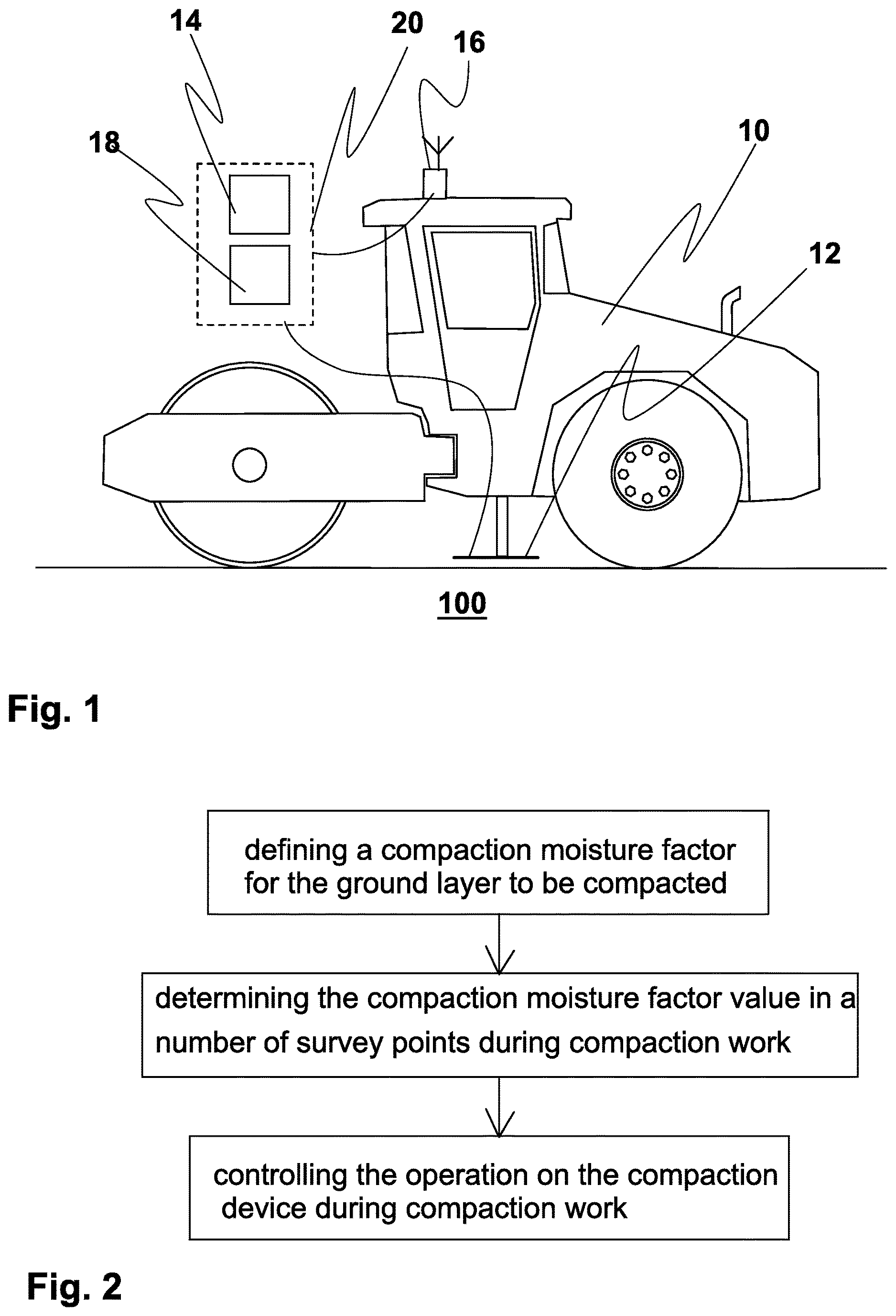 Patent US12612745 Figure 1 – Method for operating a movable compaction device during material compaction work
