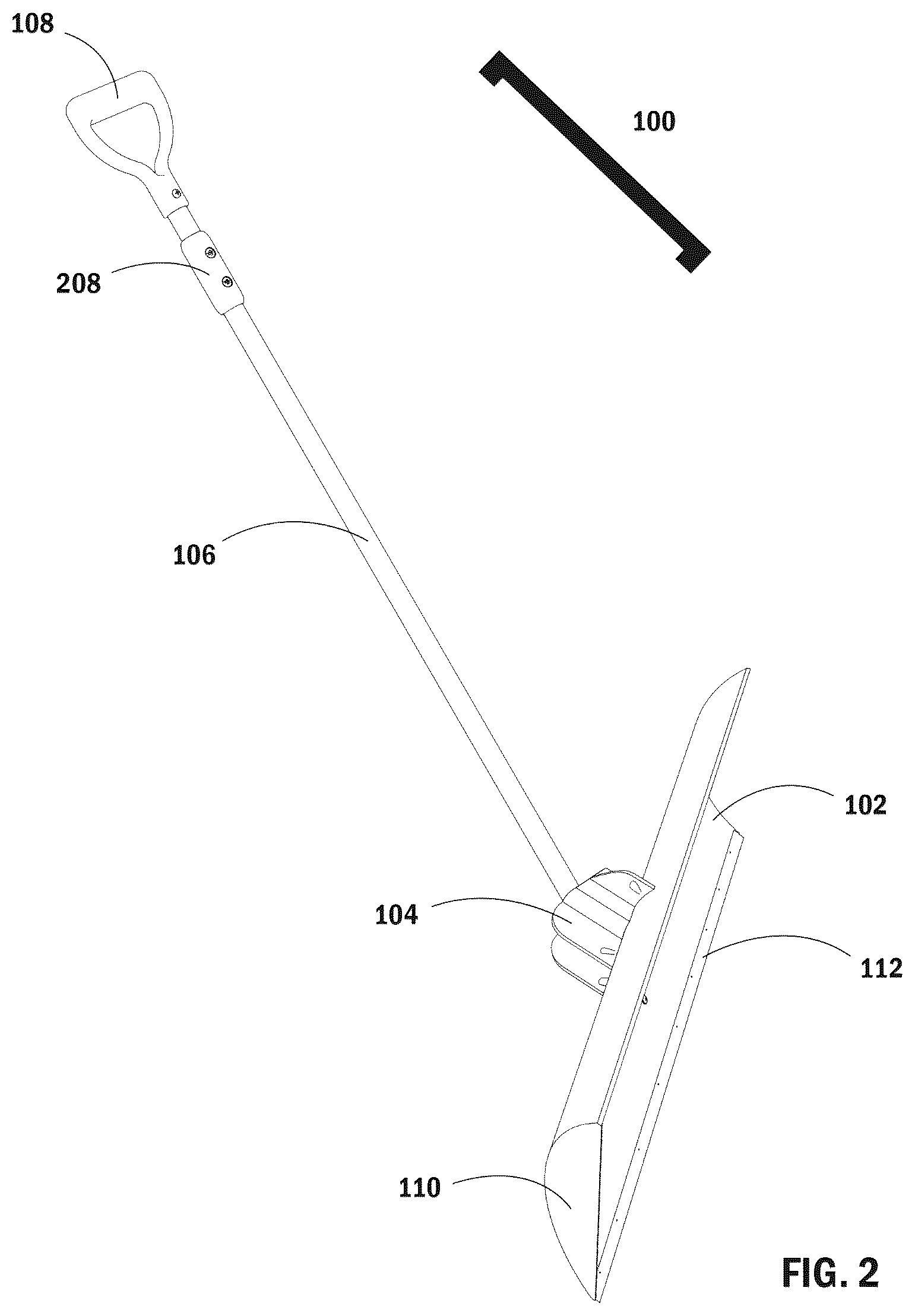 Patent US12612750 Figure 2 – Articulating pusher shovel