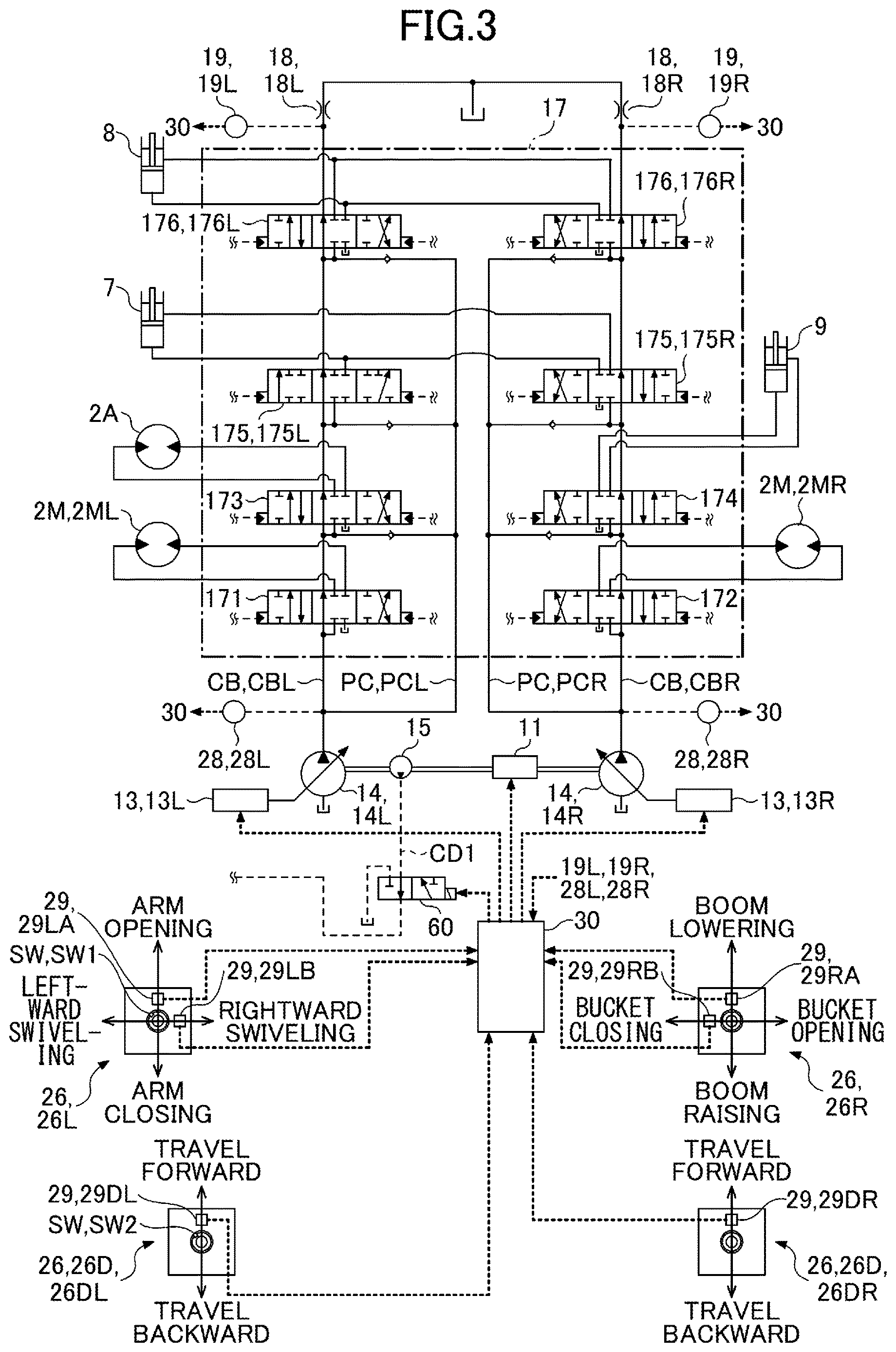 Patent US12612760 Figure 3 – Shovel, shovel control device, and machine learning device