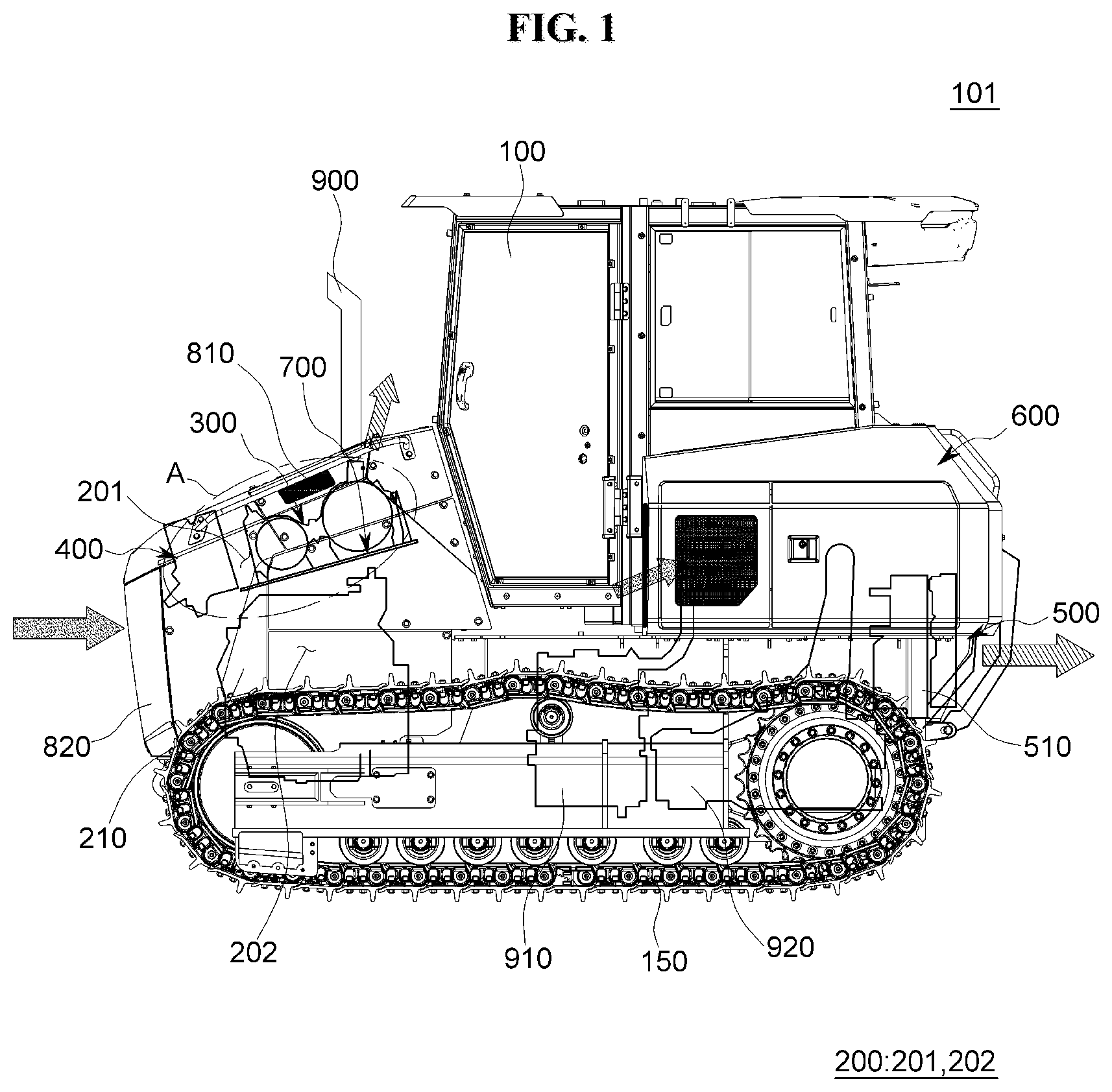 Patent US12612762 Figure 1 – Dozer