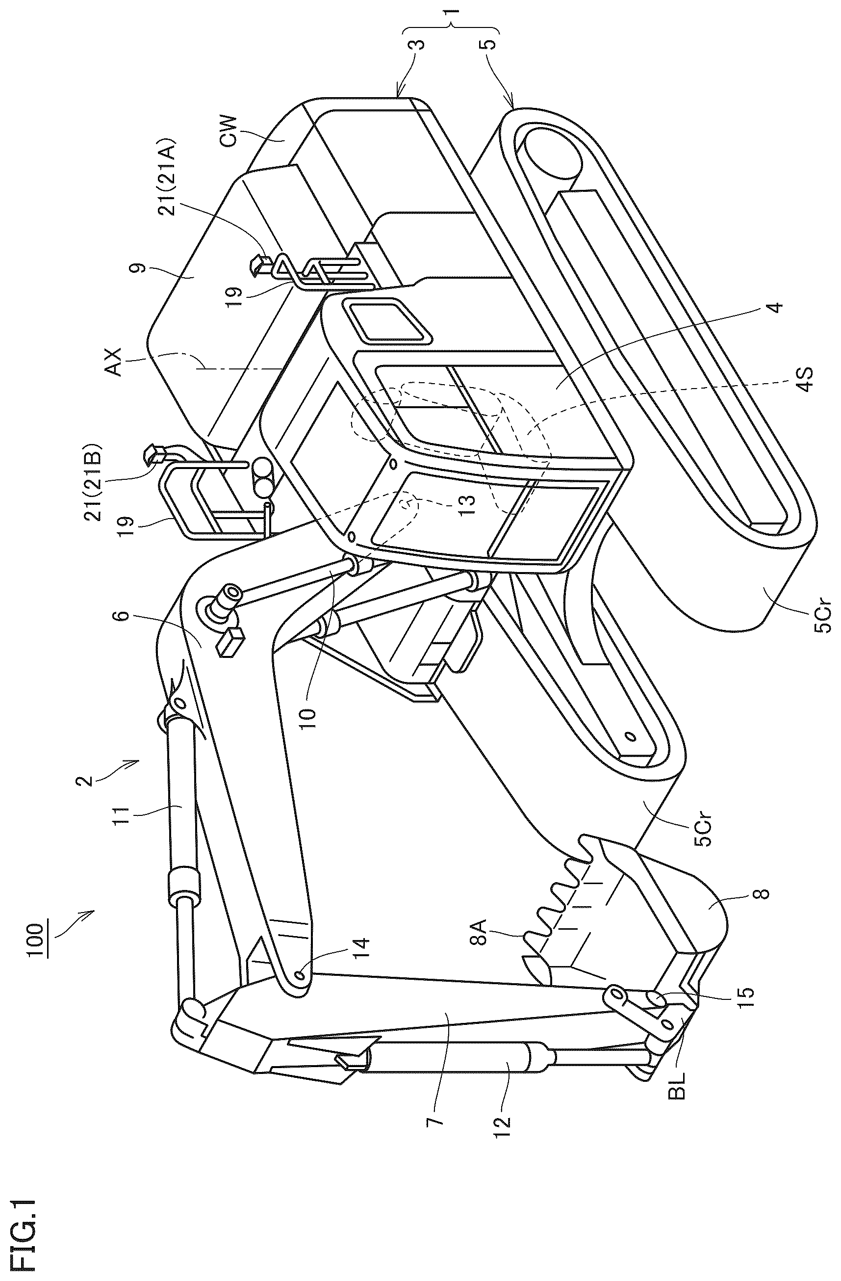 Patent US12612763 Figure 1 – System for setting operation range of excavation machine and method for controlling same