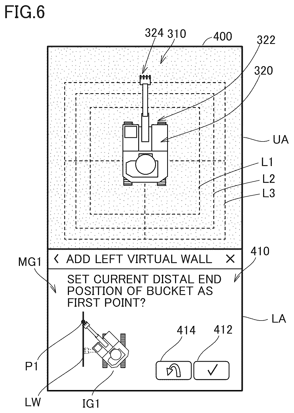 Patent US12612763 Figure 6 – System for setting operation range of excavation machine and method for controlling same